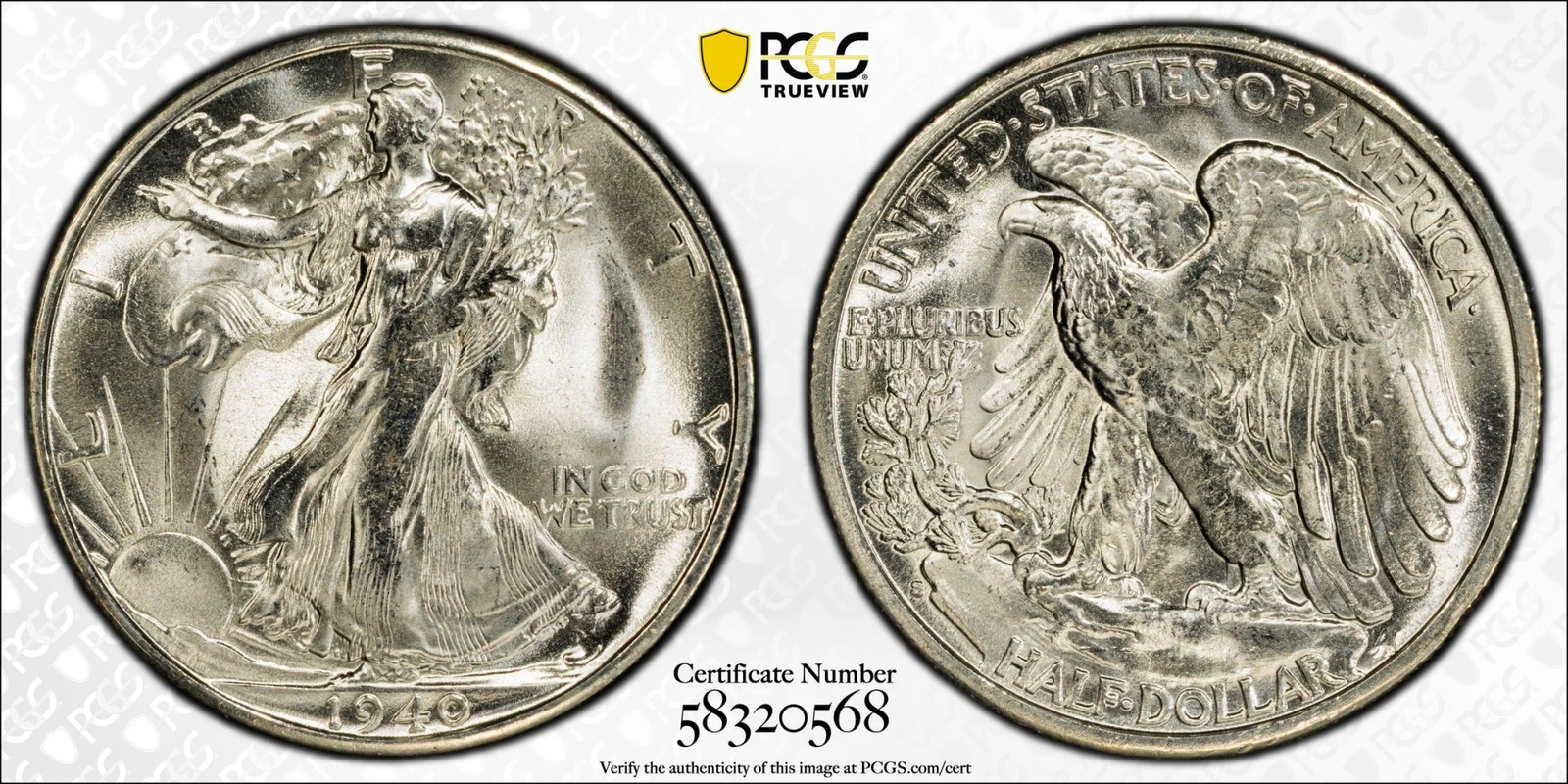 1940 S Half Dollars Liberty Walking PCGS MS-65
