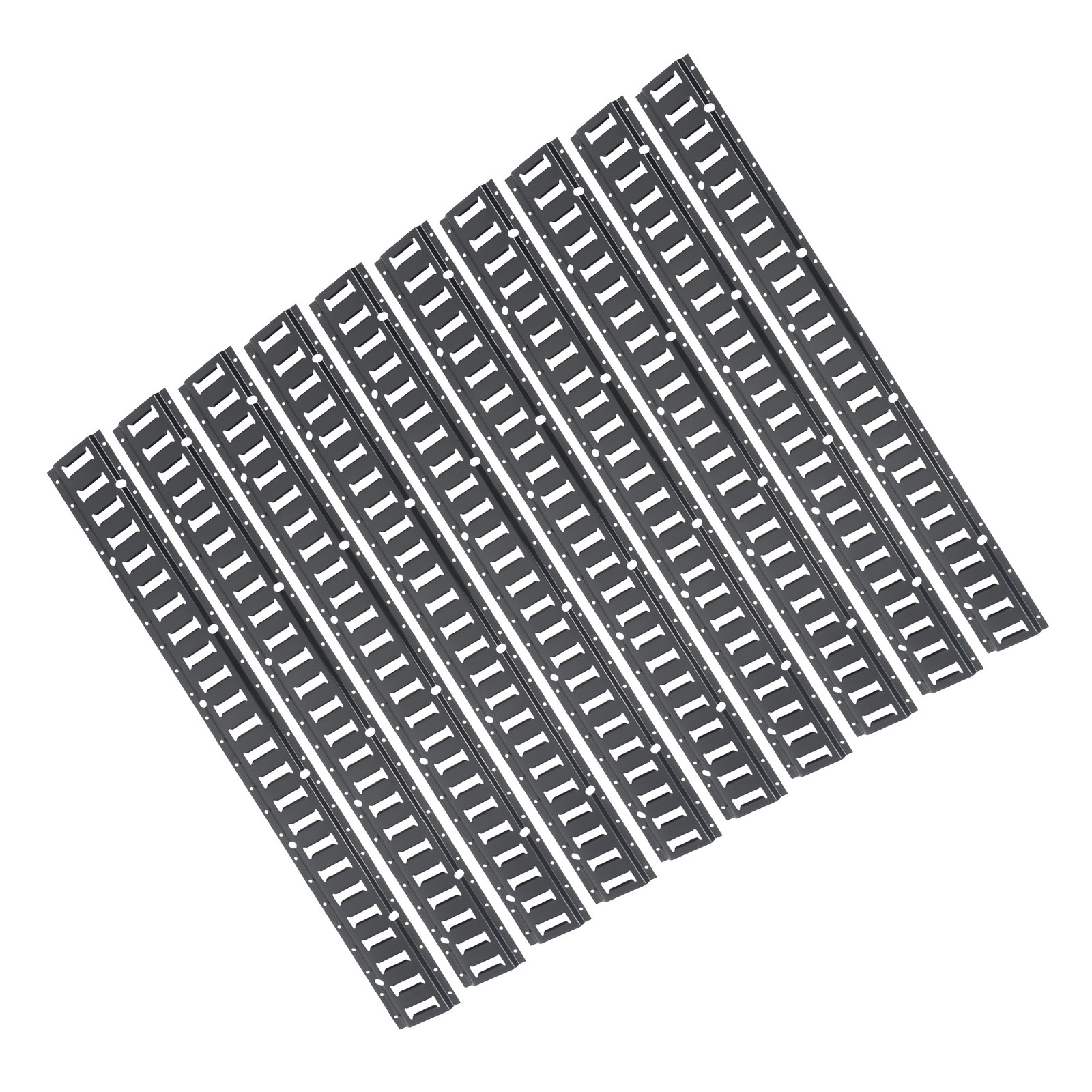 Labwork 10 Pack 4' E Track Tie Down Rail Galvanized Steel Rail Powder-Coat Black