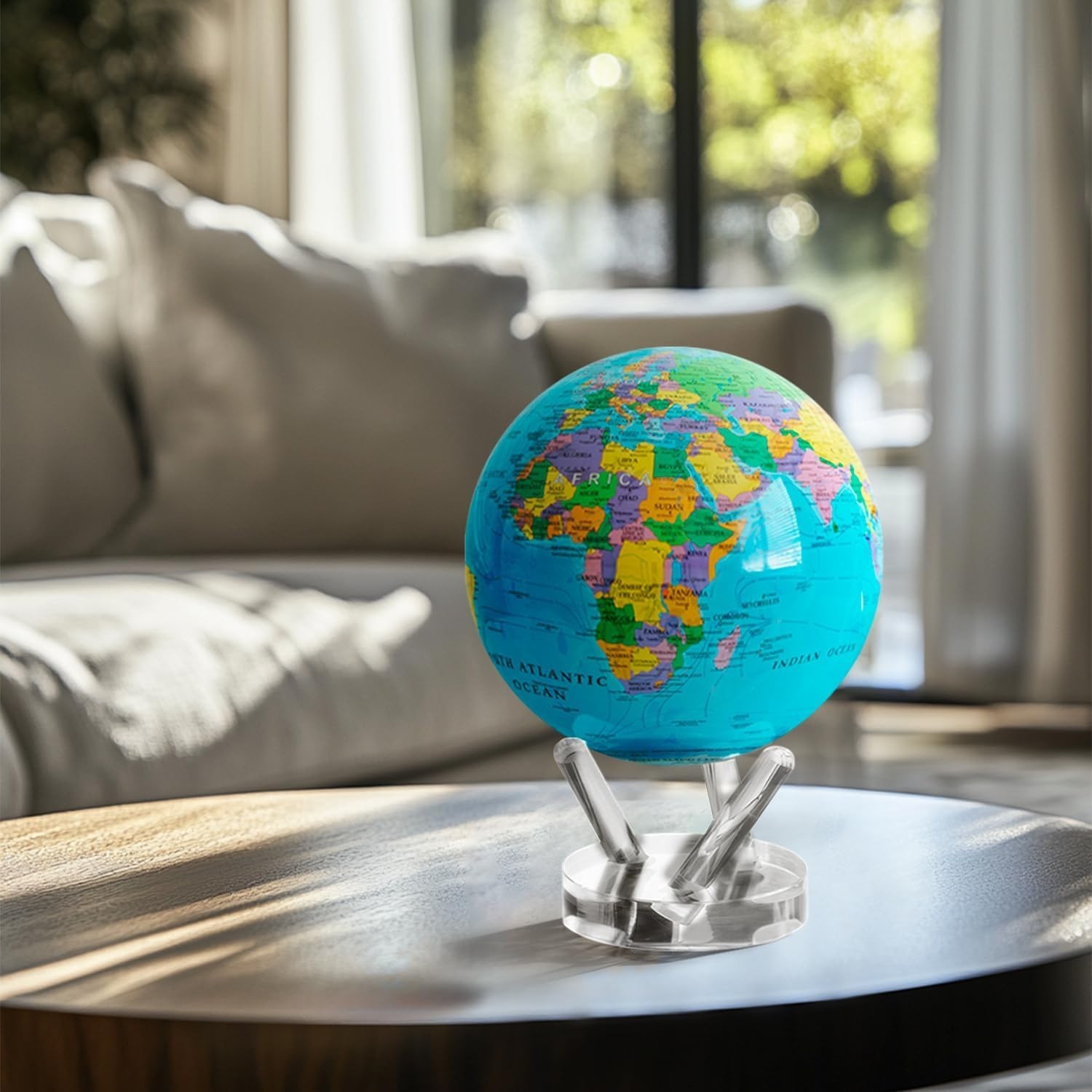 MOVA 4.5" Blue Political Map Globe MG-45-BOE Self-Rotating Globe
