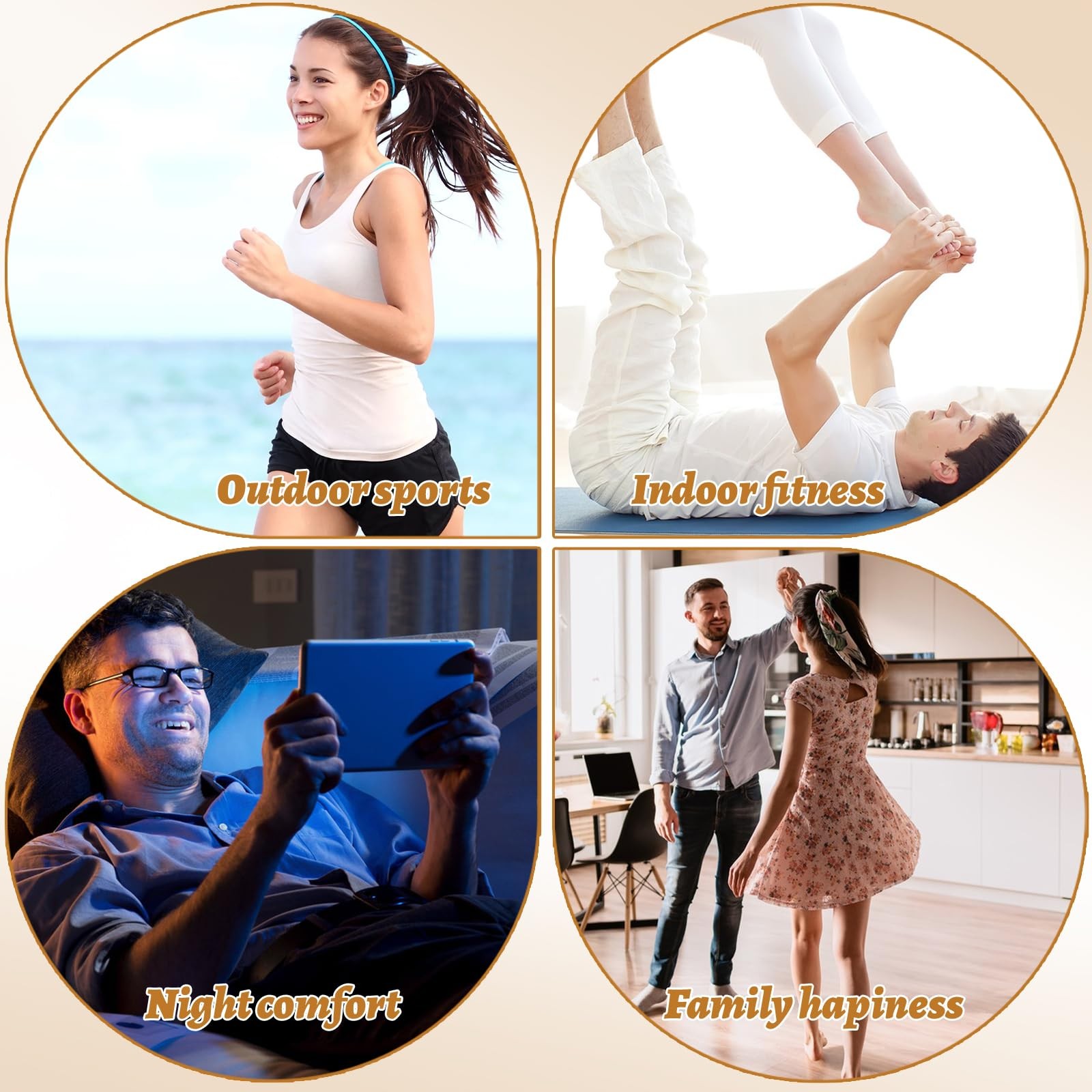 2 Pairs Arch Support Sleeves Plantar Brace Compression Bands Copper Arch Support
