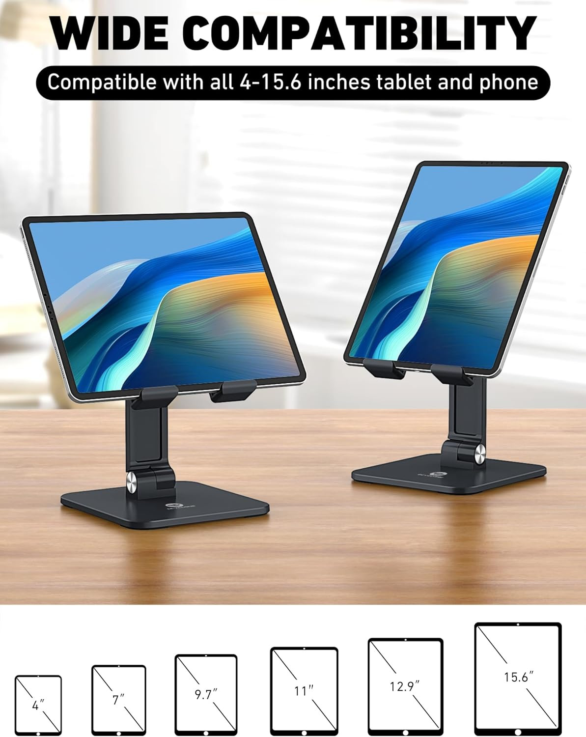 Ipad Stand for Desk - Adjustable Foldable Tablet Stand Holder for Ipad Accessori
