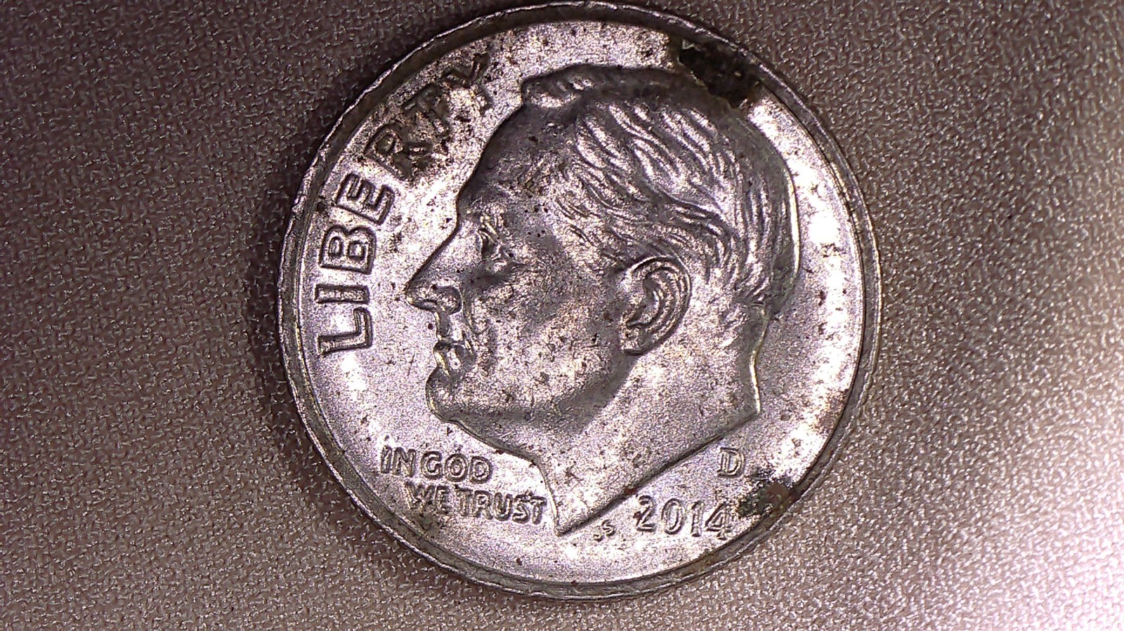 RARE 2014 DENVER  ROOSEVELT MULTIPLE MINTING ERROR DIME.