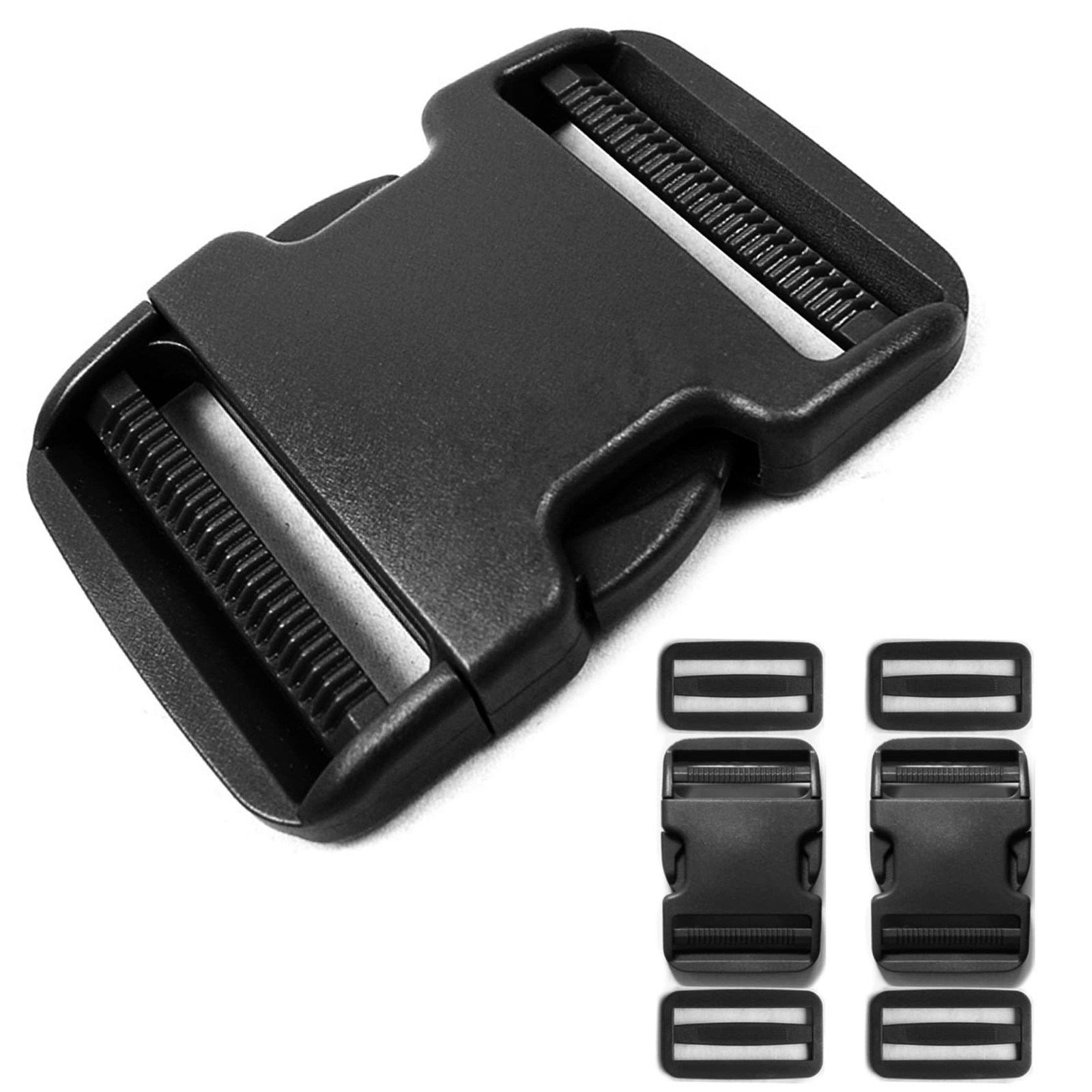Side Release Buckle for 2'' Belt, 2 Pcs Heavy Duty Plastic Buckles Replacement D