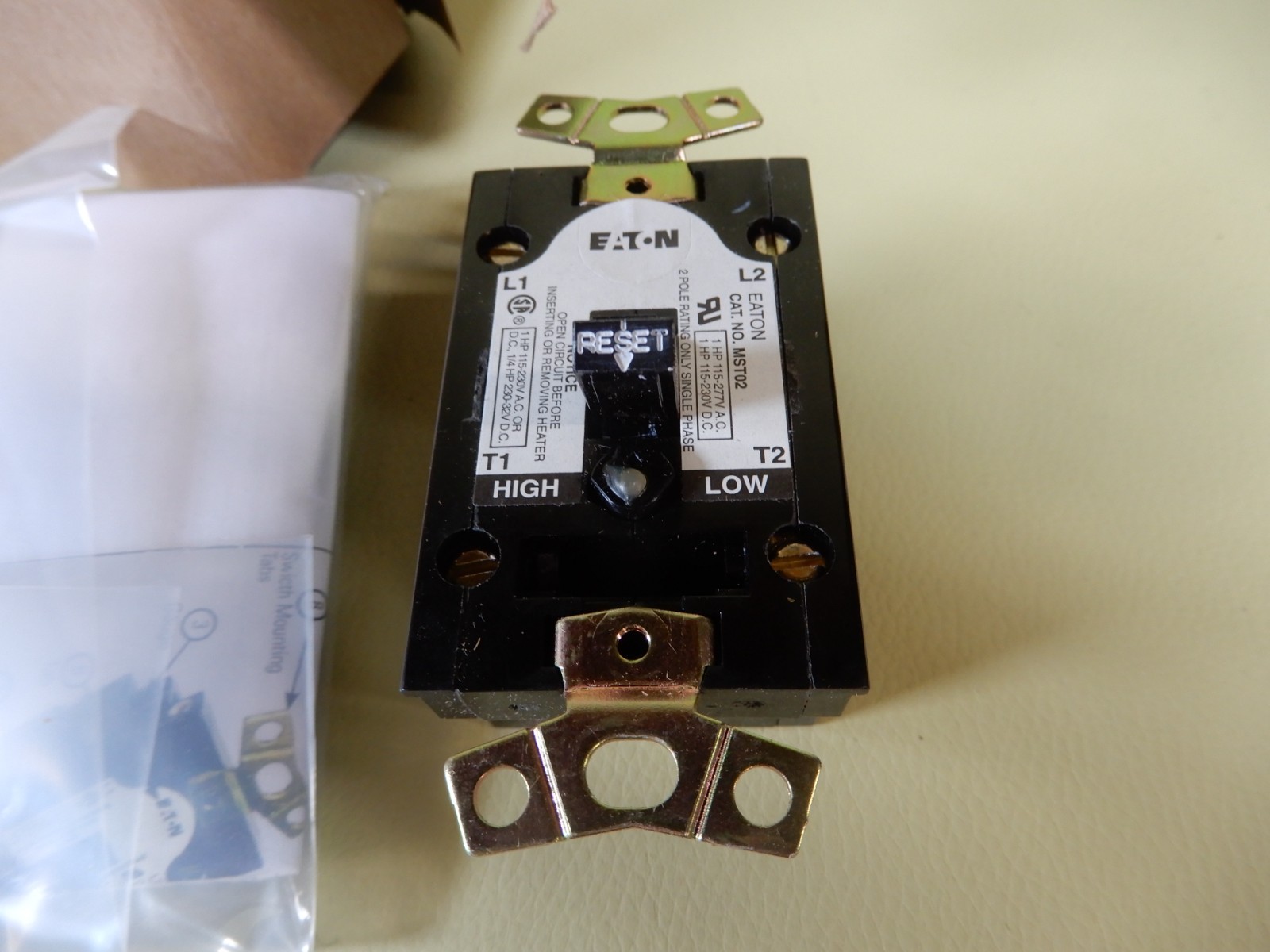 Eaton MST02 Motor Starter Switch NOS 2 Pole Toggle Operated