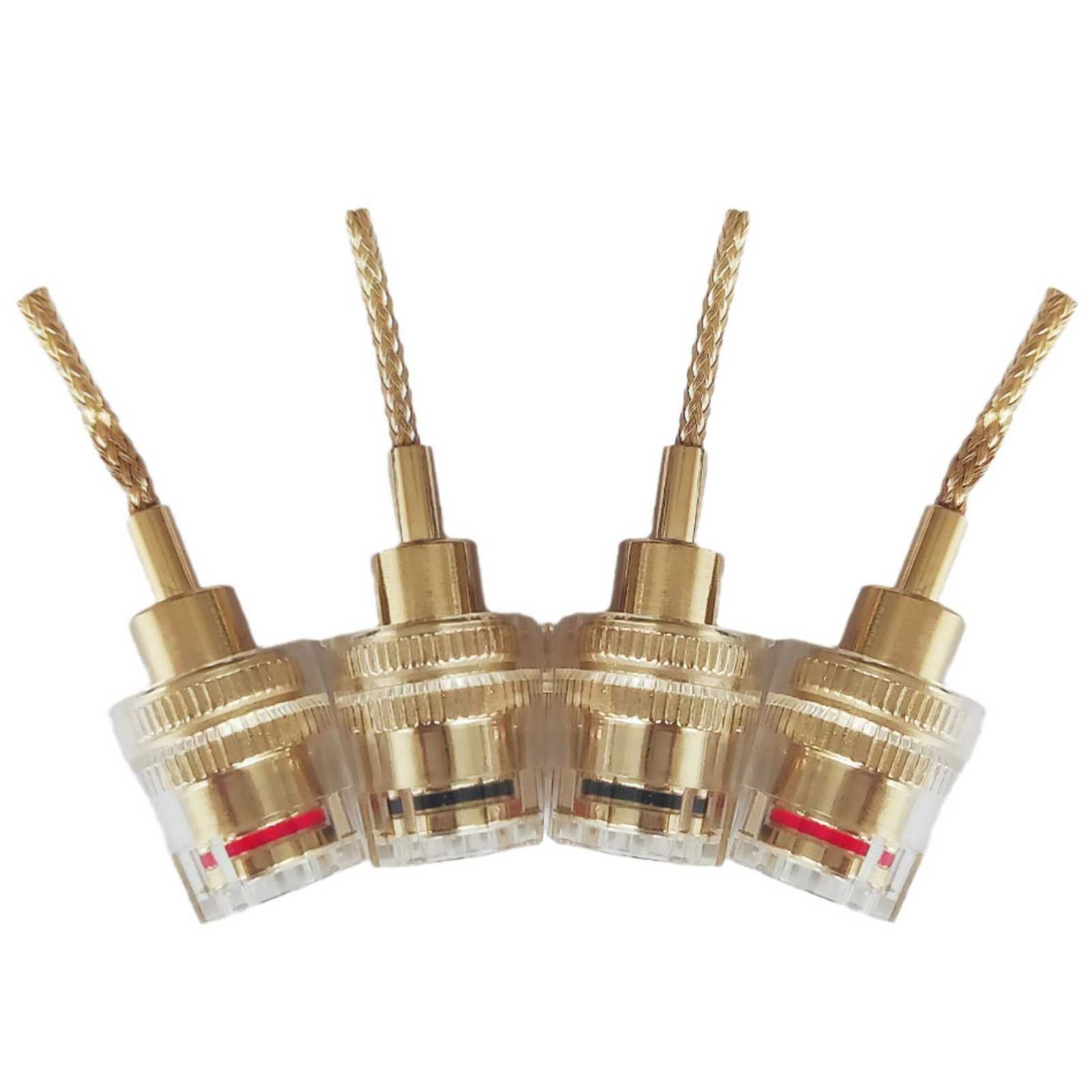 4Pcs 4mm HIFI Cable Banana Adapter Plug Socket Pin Interface(2mm) Connector