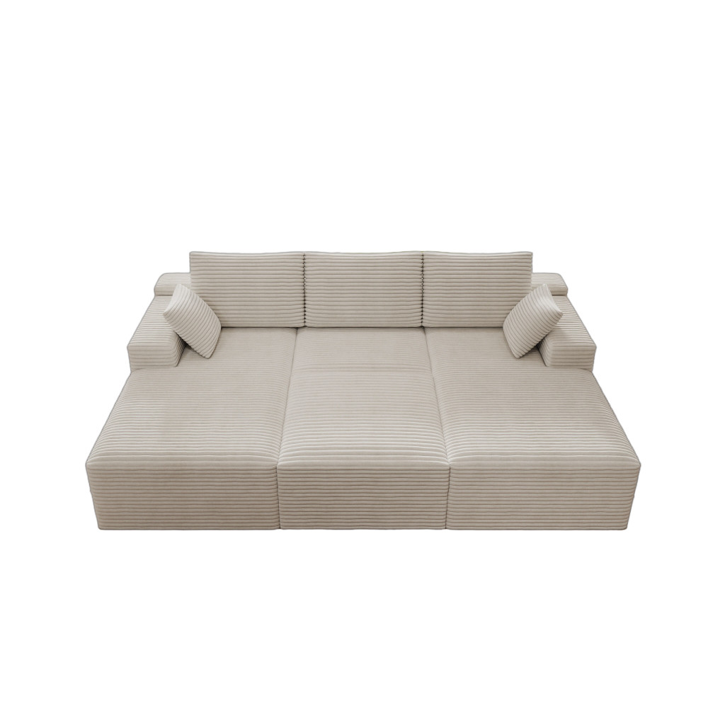 98.4*68.9" Modular Sectional Sofa Seat, Upholstered Compressed Couch, White