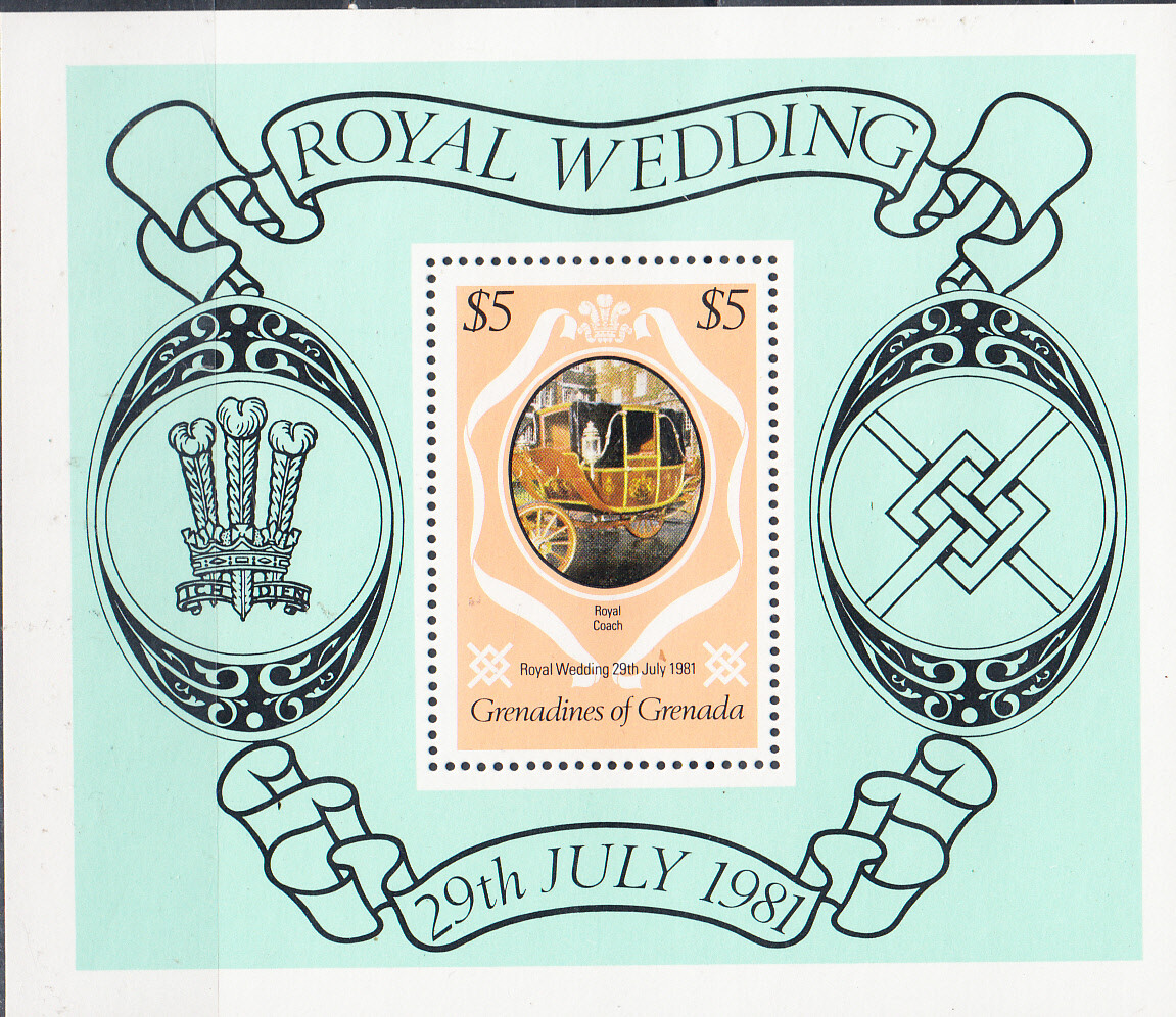 W GRENADA GRENADINES 0443 PRINCE CHARLES LADY DIANA ROYAL WEDDING