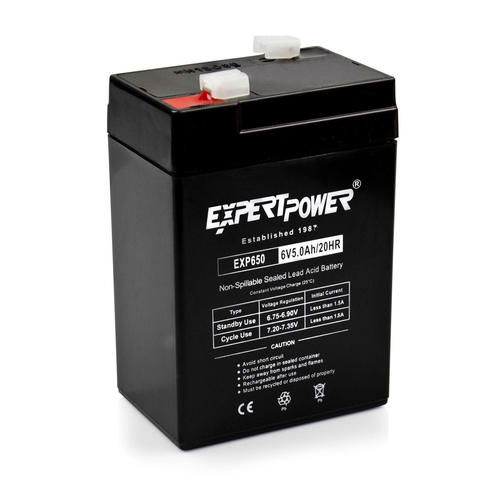 ExpertPower 6V 5amp (5Ah) Universal Rechargeable Sealed Lead Acid Battery