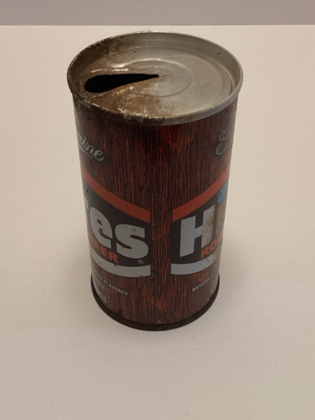 VINTAGE HIRES ROOT BEER STEEL PULL TAB CAN Shows Age