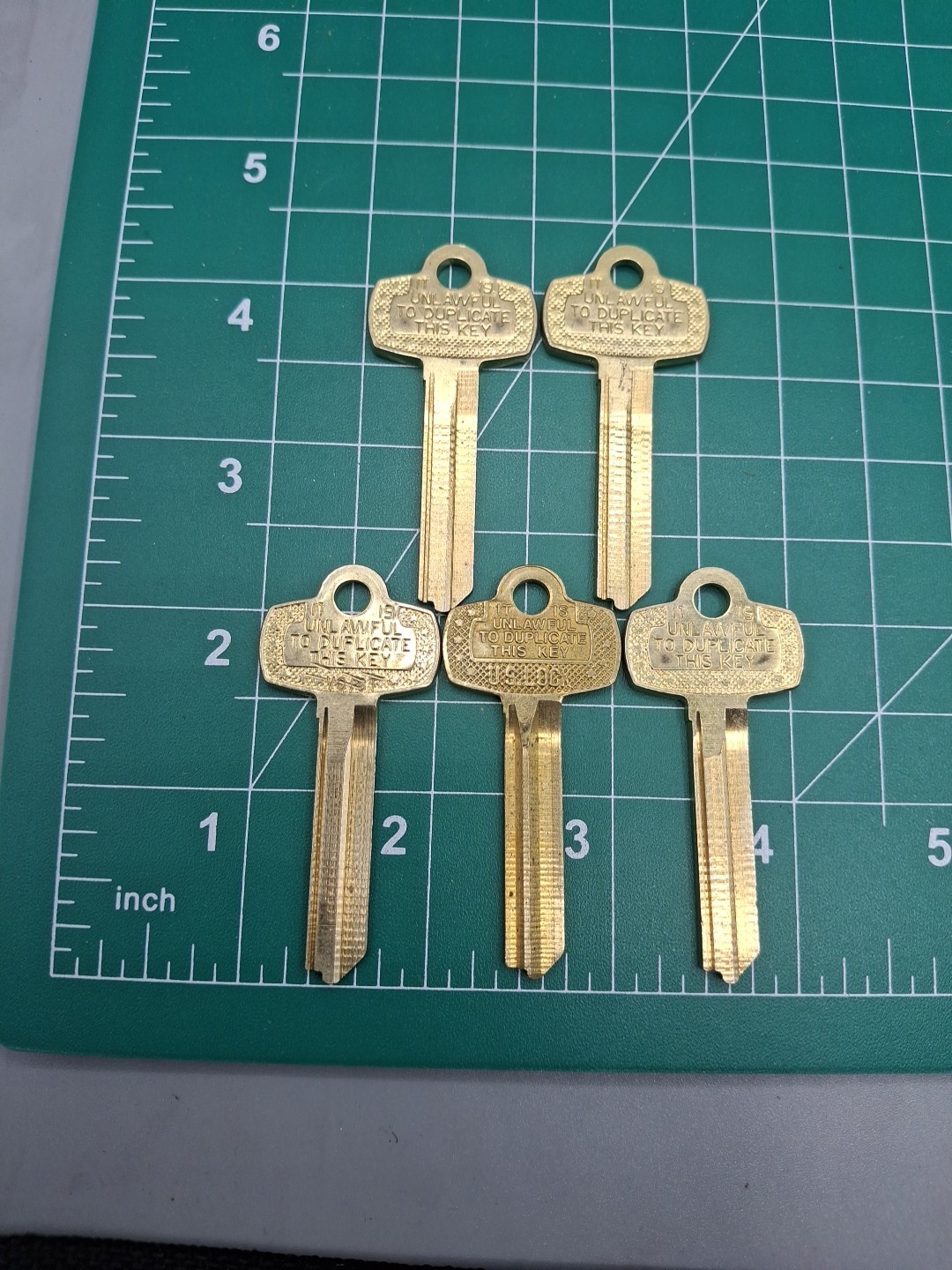 LOT OF 5 Best  A1114H  Key Blank. Unlawful to Duplicate this key    Prohibited.