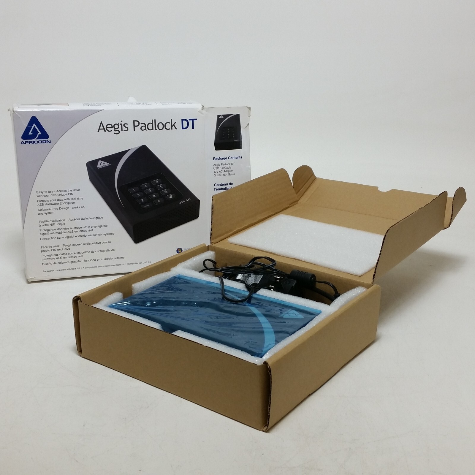 Apricorn ADT-3PL256-4000 Hard Drive 4TB Aegis Padlock DT Grade A