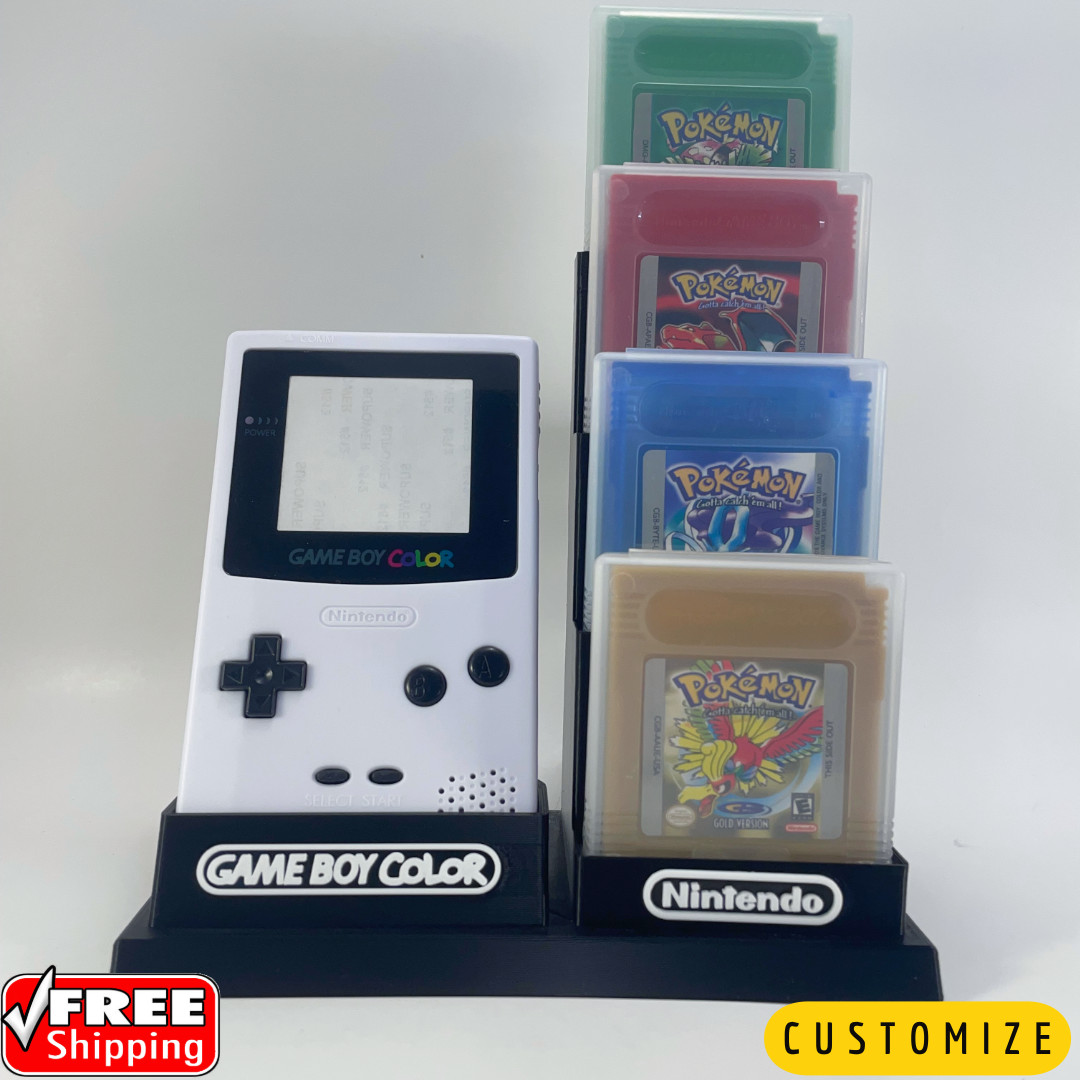 Game Boy Color & 9 Game's in Protective Case's - DISPLAY ONLY (Customize Colors)