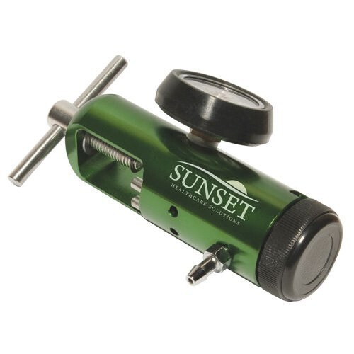 New Sunset Medical Oxygen Tank Regulator, 0 - 8 LPM, Model CGA-870 Barb Outlet