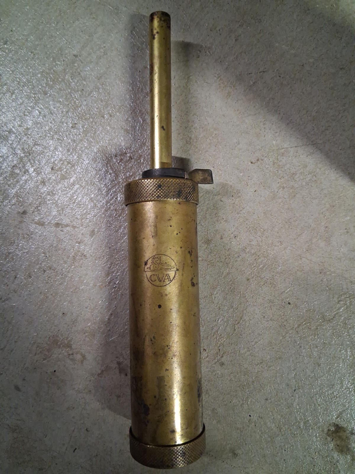 Vintage Used Brass CVA Black Powder Flask Made in Italy