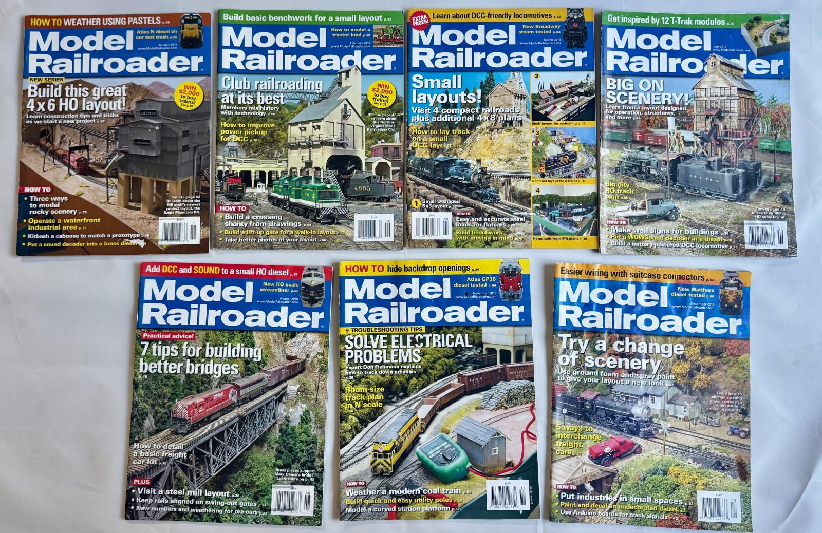 Lot Of 7 Model Railroader Magazines 2016