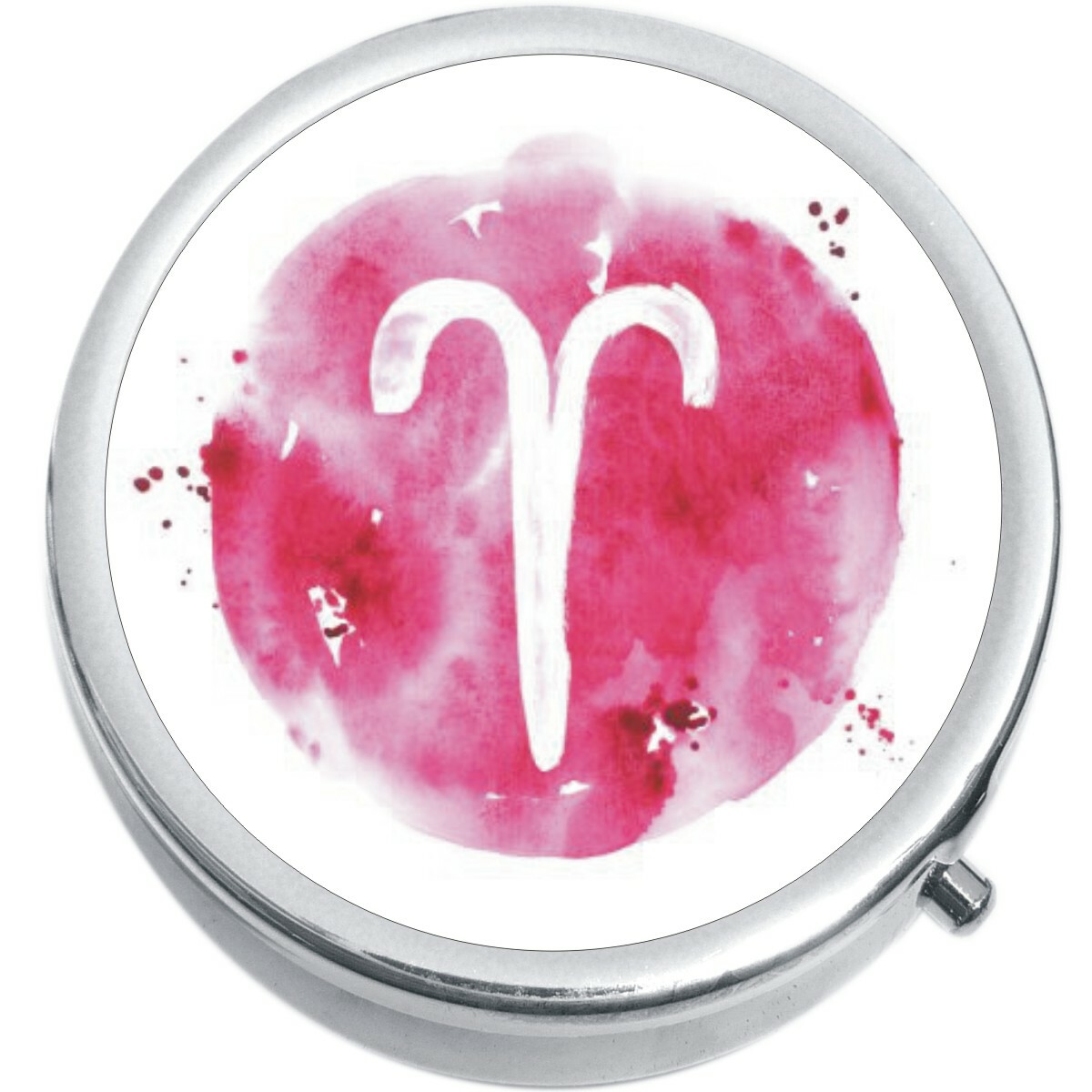Watercolor Aries Medicine Vitamin Compact Pill Box