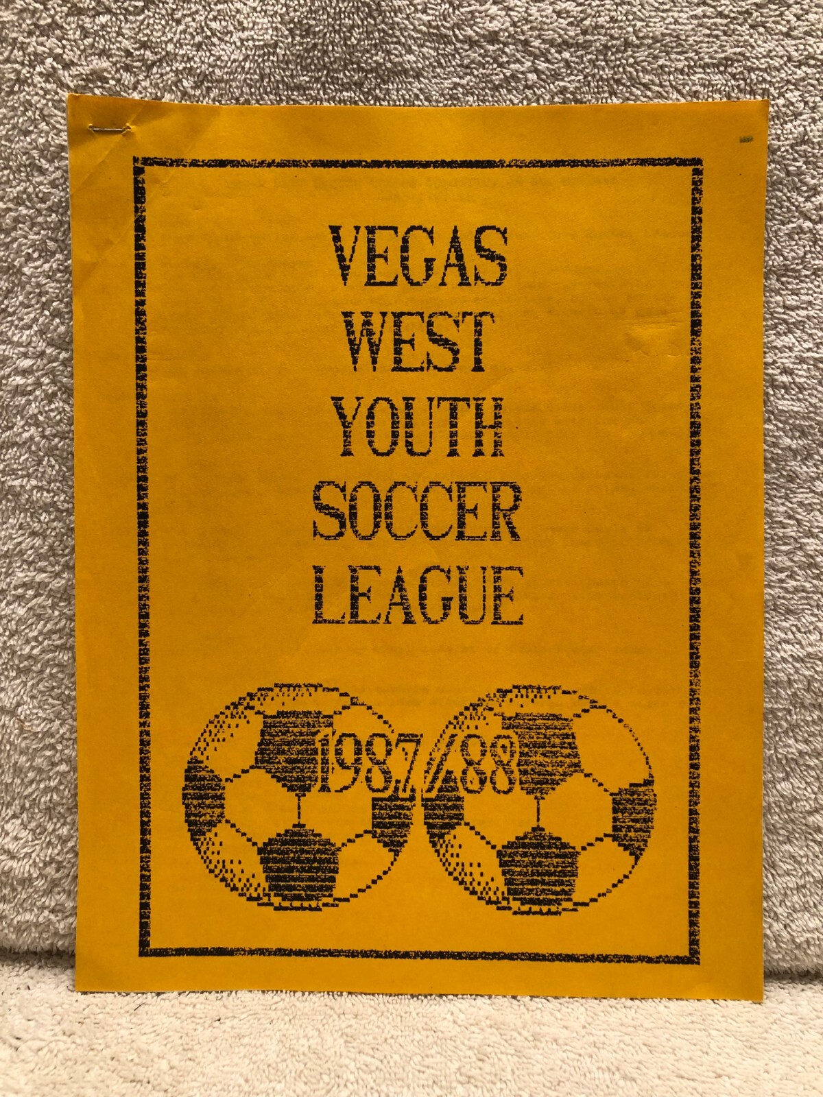 RARE/VINTAGE "1987/88 Vegas West  Soccer League" - Constitution & By-Laws