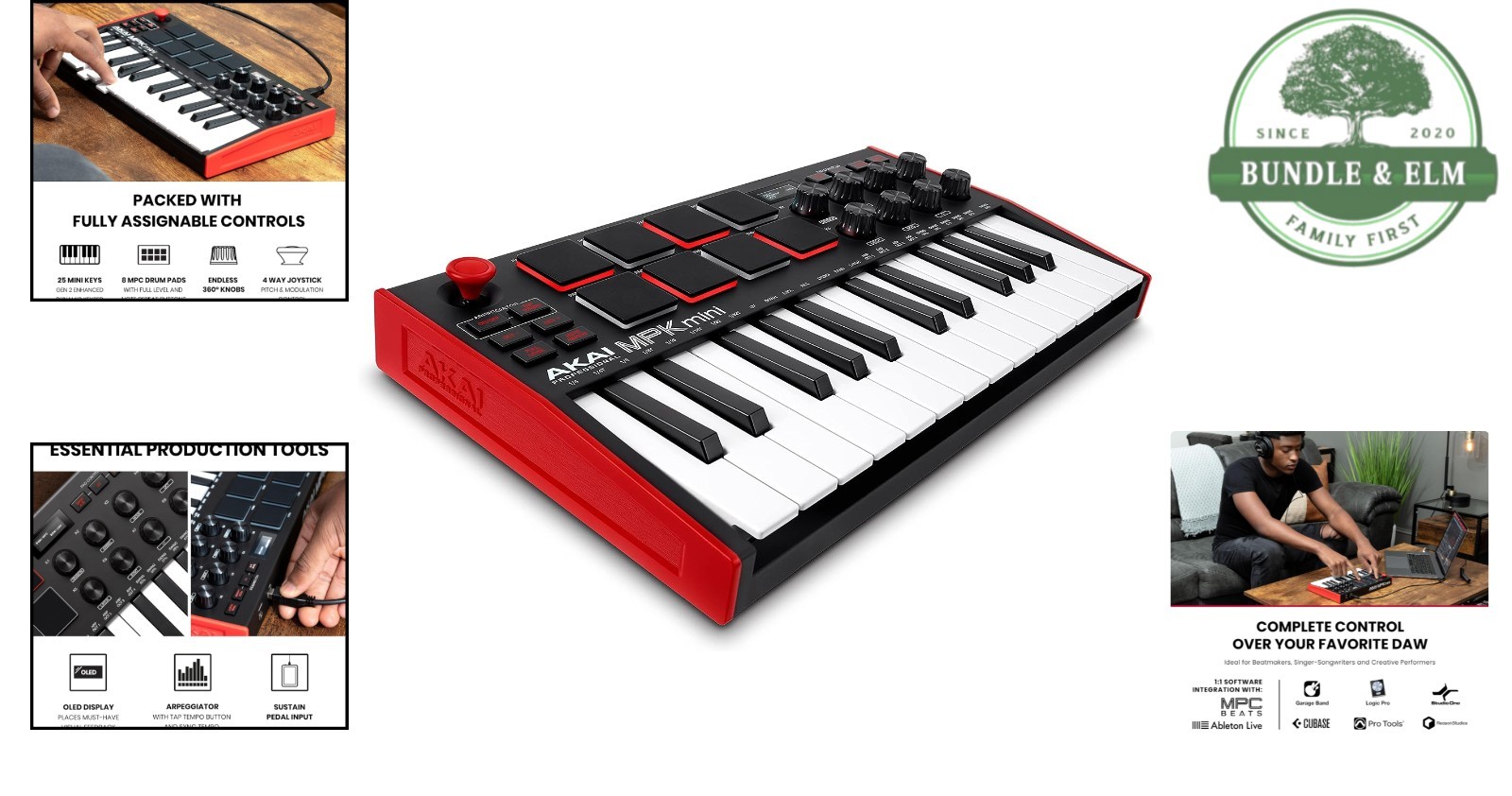 Versatile USB MIDI Controller with 8 Backlit Pads & Native Instruments Bundle