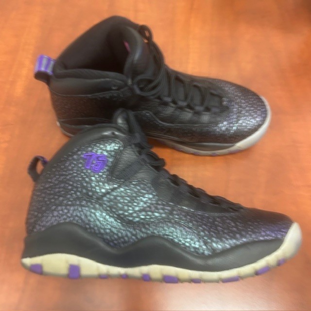 Jordan Air Jordan 10 Retro Shoes Youth Size 4Y Black Purple Sneakers 310806-018