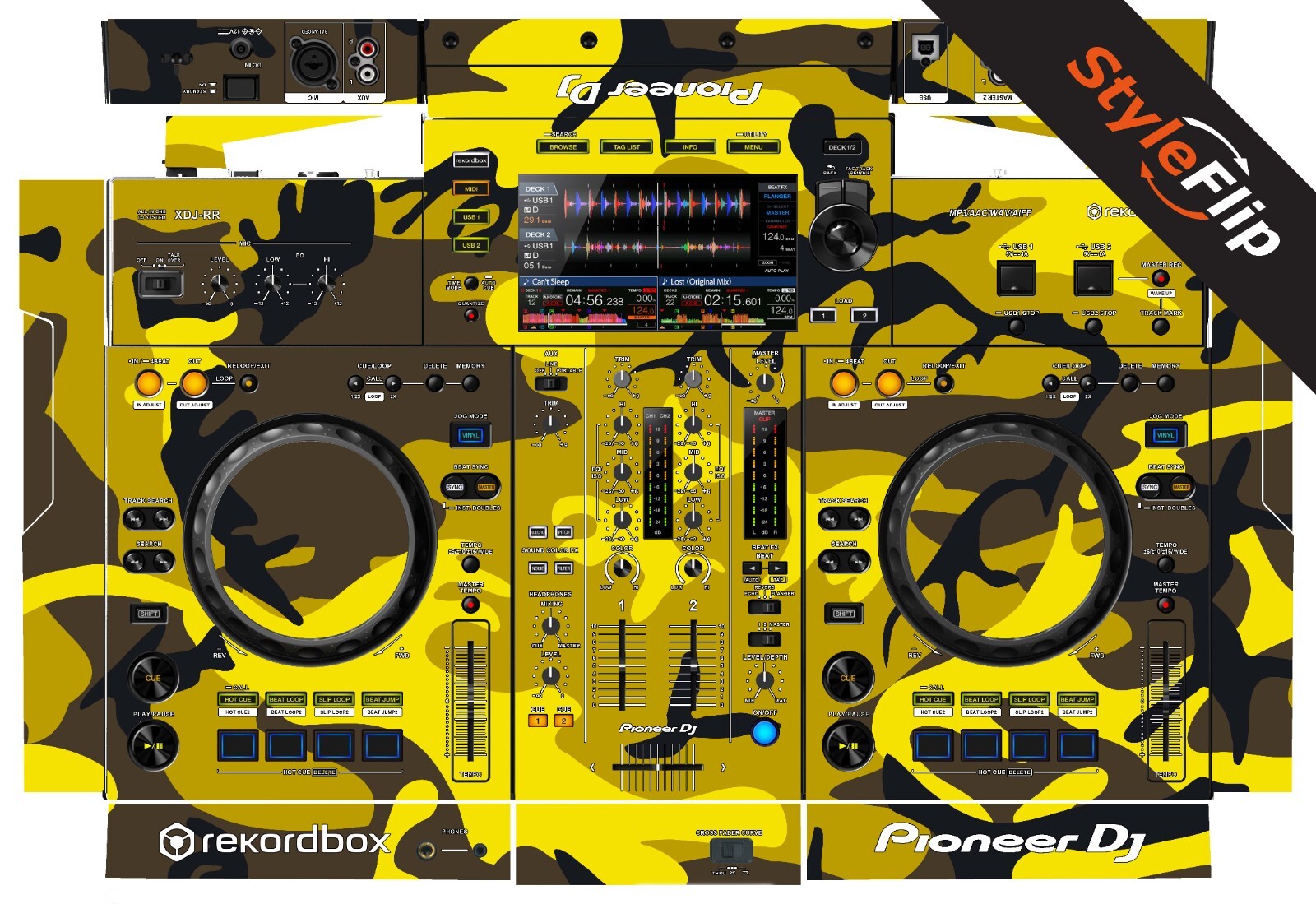 Pioneer XDJ-RR | Yellow Camo | Protective Decal | StyleFlip Skins