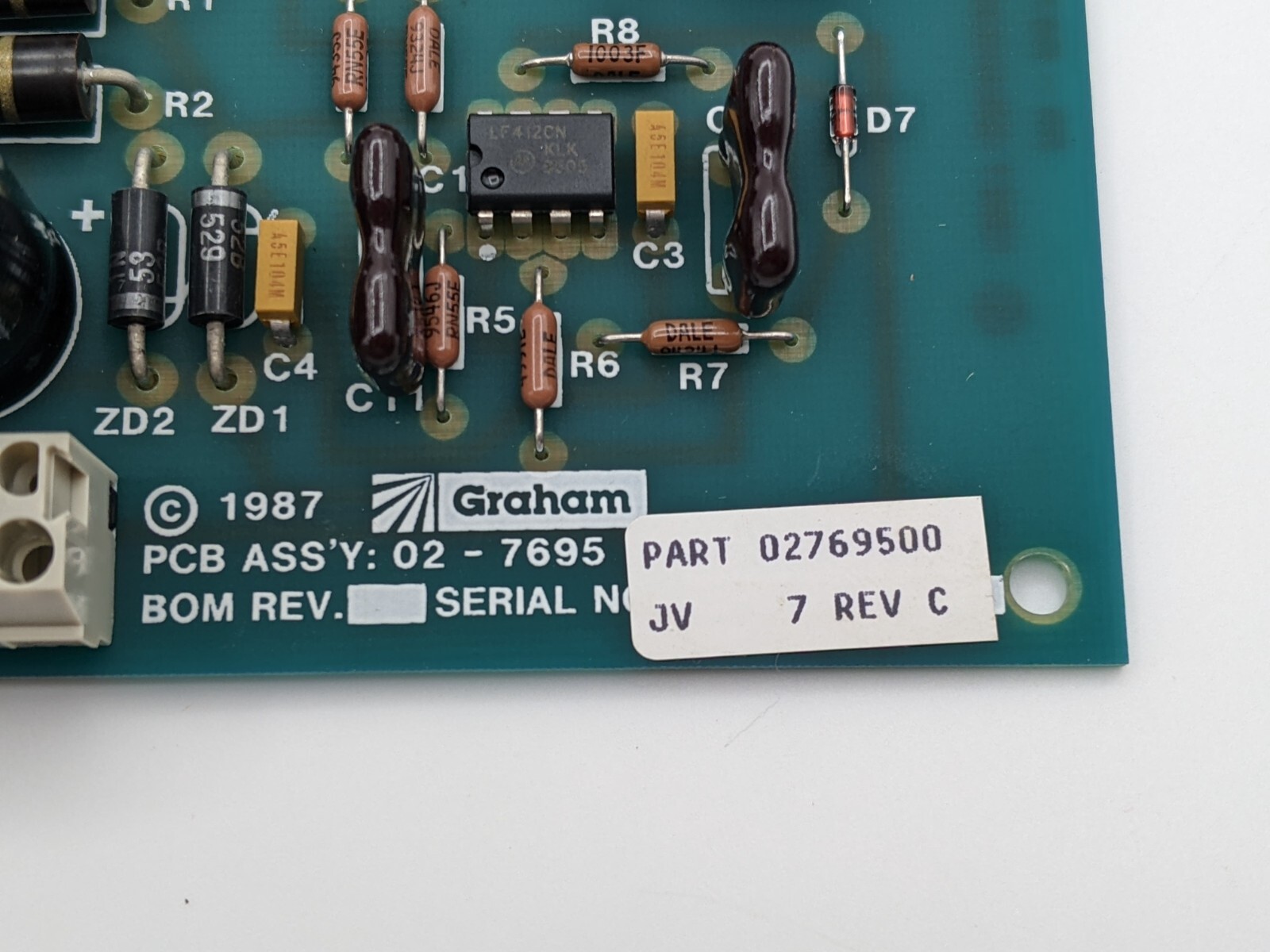 Graham 2769500 Rev C Printed Control Circuit Board Assembly