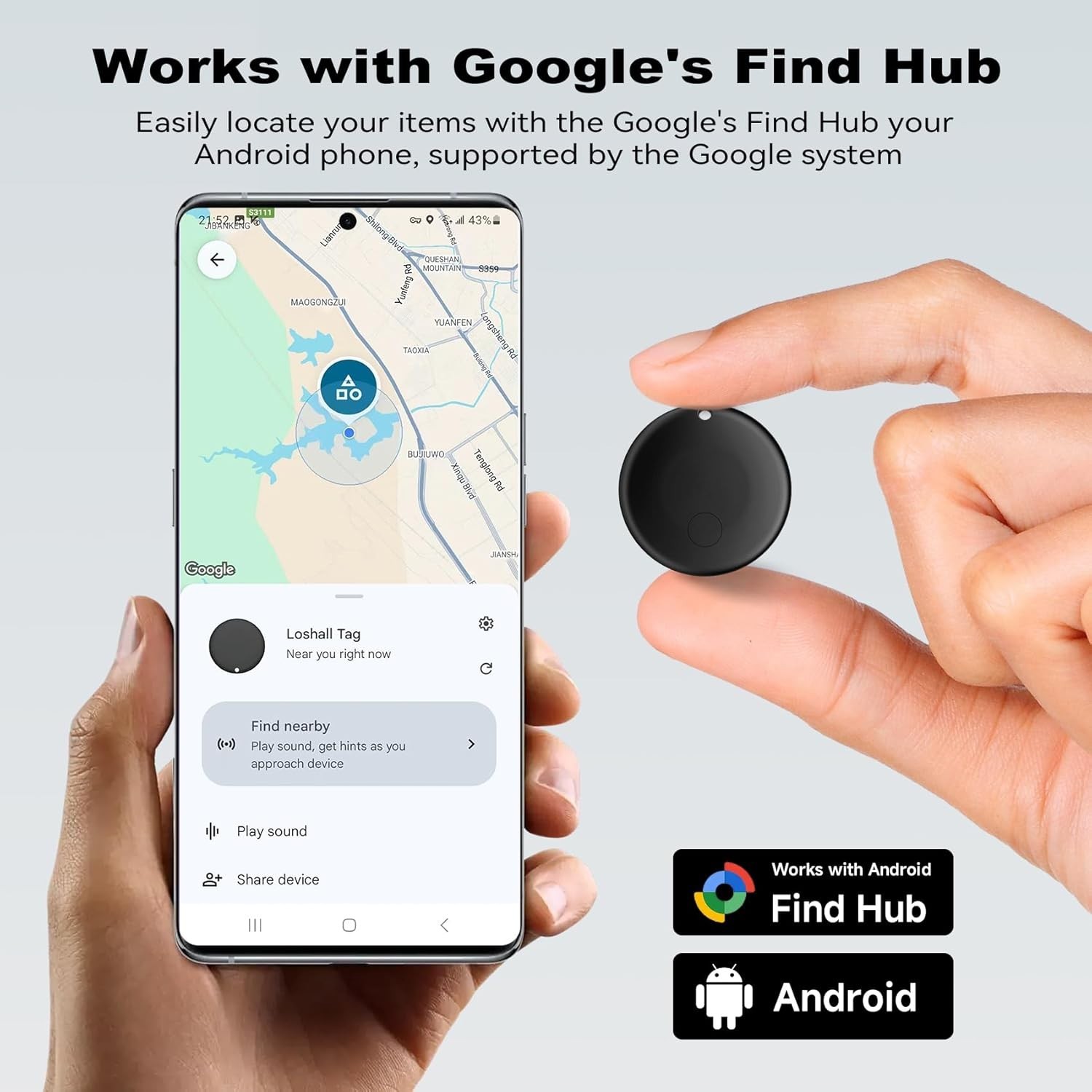 Air Tag for Android 1 Pack,Google Certified Android Tracker Tags,Smart Tags for