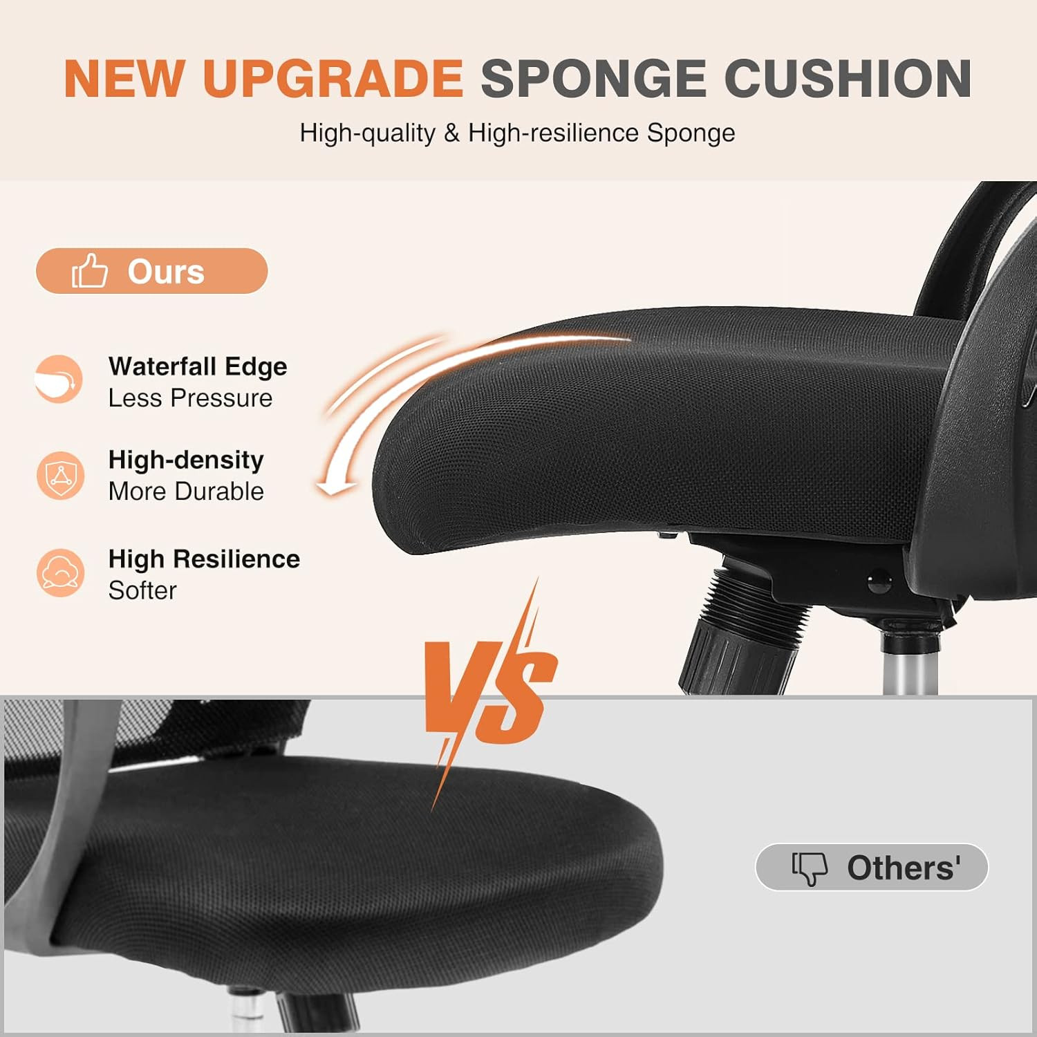 Office Computer Desk Chair, Ergonomic Mid-Back Mesh Rolling Work Swivel Task Cha