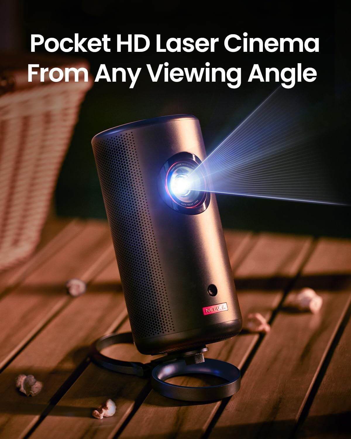 NEBULA Capsule 3 Laser Mini Smart TV Projector 1080P Bundle with Foldable Stand
