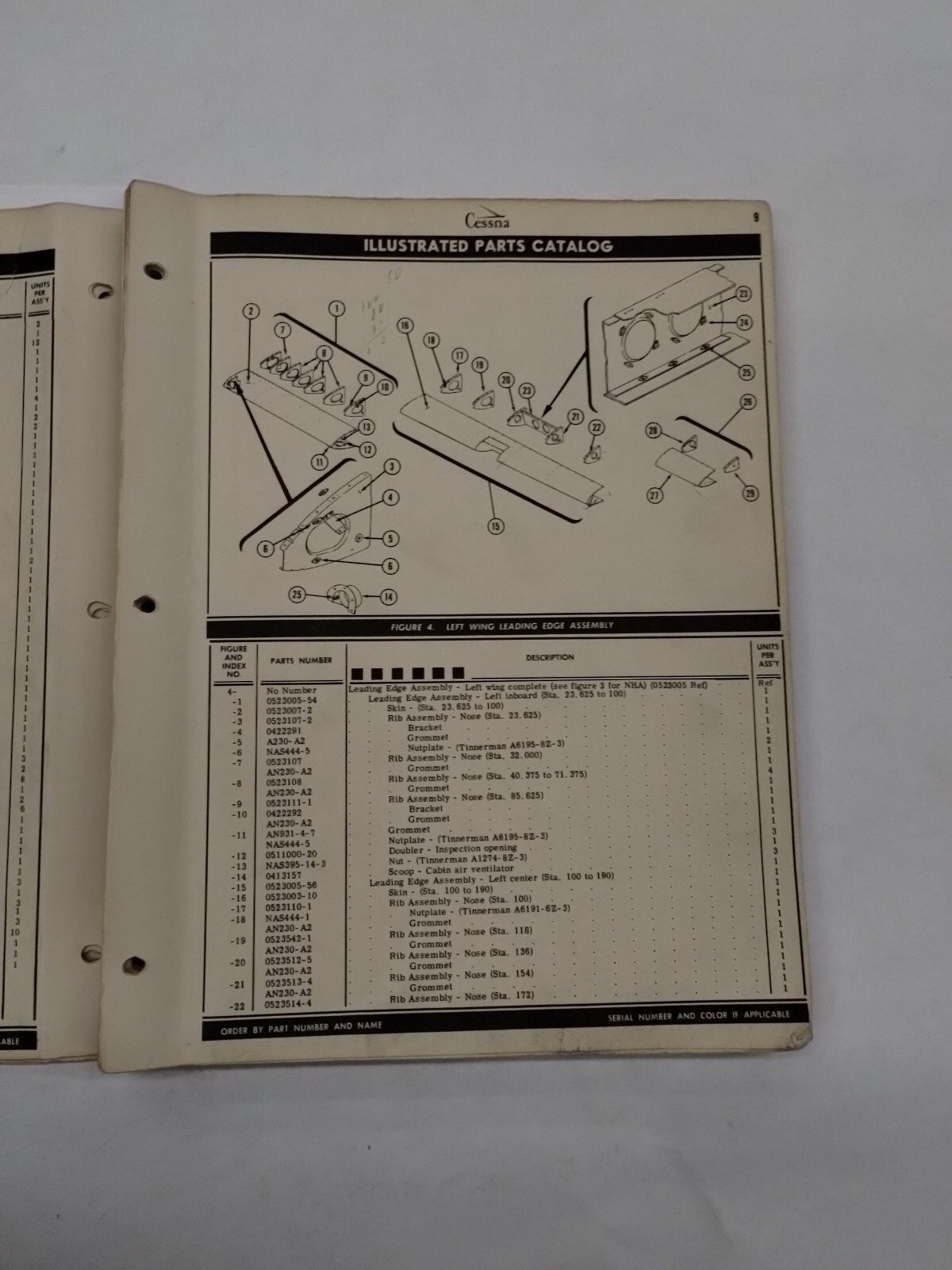Cessna Model 170B Parts Catalog September 1, 1956-Original