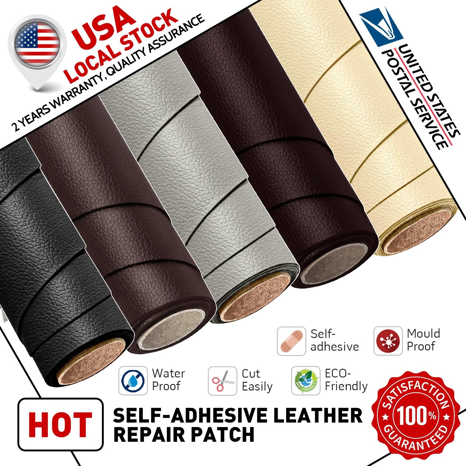 Leather Vinyl Repair Kit Black Filler Restore Car Seat Couch Sofa Bus Patch Tape
