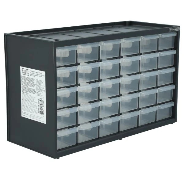 BLACK+DECKER Small 30 Drawer Bin System, Black - BDST40730BK