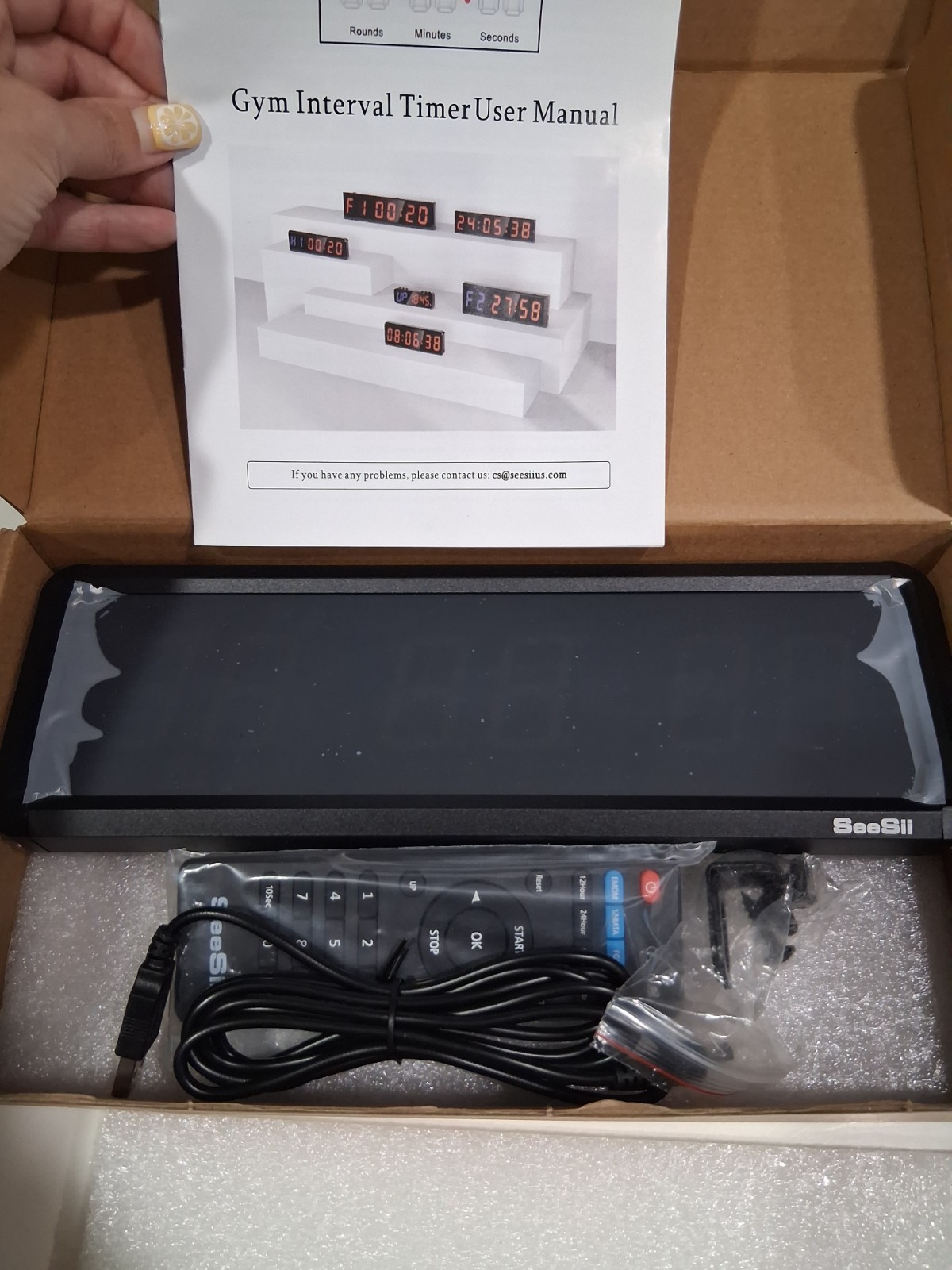 6-Digit Gym Timer Clock 2.3" Interval Timer with Buzzer Remote Control B11