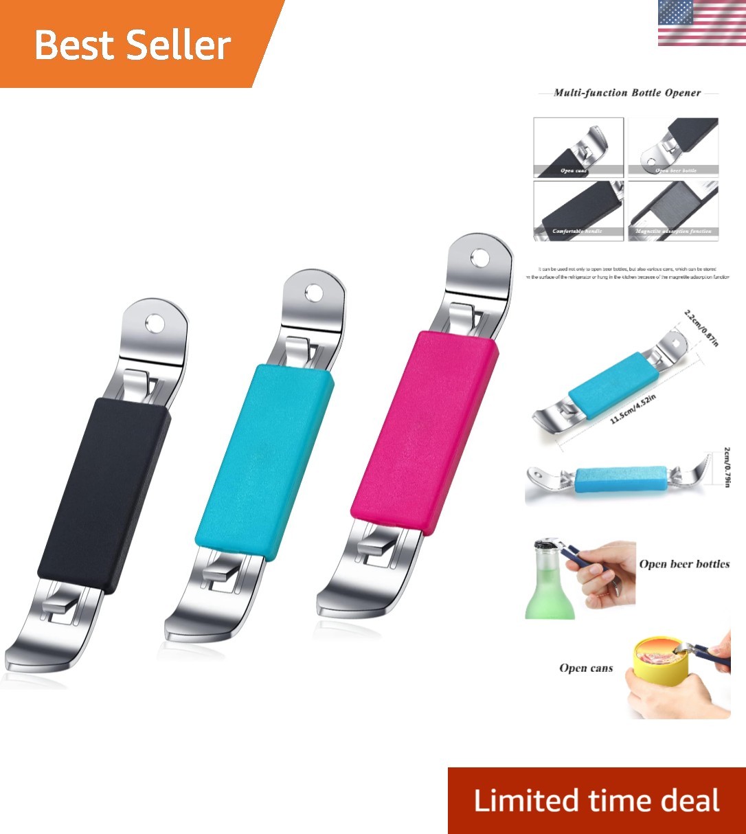 Fashionable Magnetic Bottle Openers Set - Lightweight & Perfect for Outdoor Use