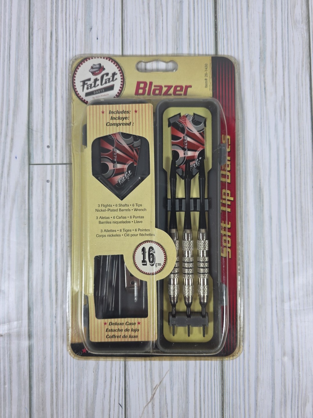 NEW FatCat Blazer Soft Tip Darts Deluxe Case 16gm #26-1430 *SEALED*