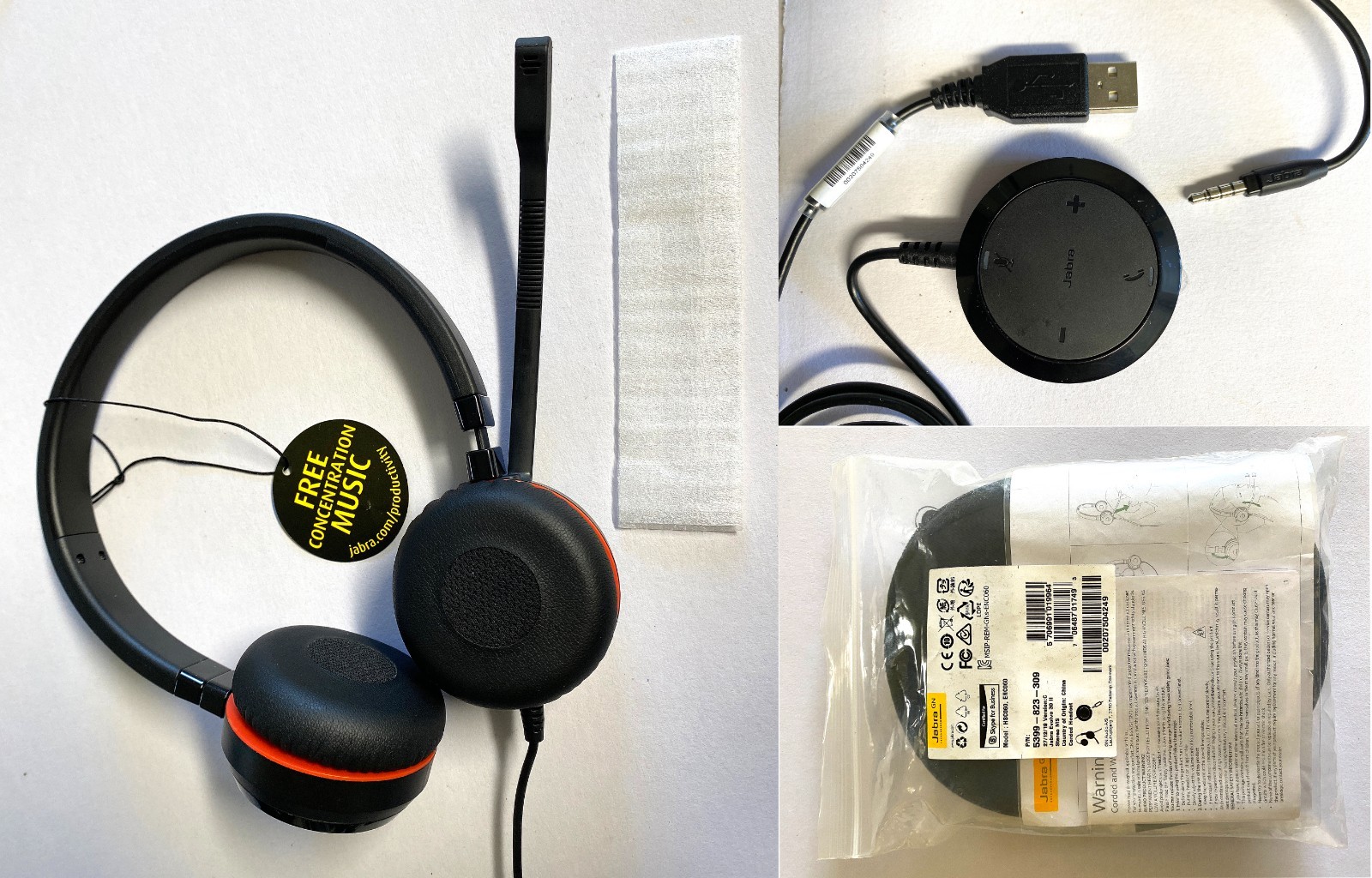 Jabra Evolve 30 II MS Stereo Headset Black # 5399-823-309 Model: HSC060, ENC060