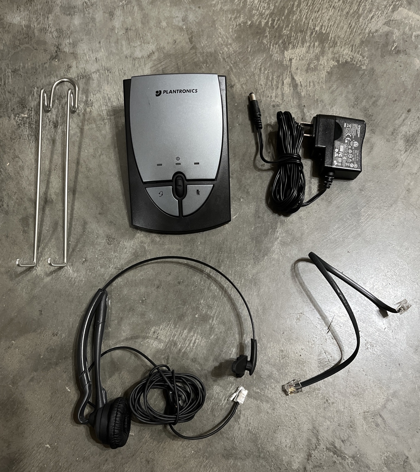 Plantronics S12 Corded Telephone Headset System ~ Complete Set