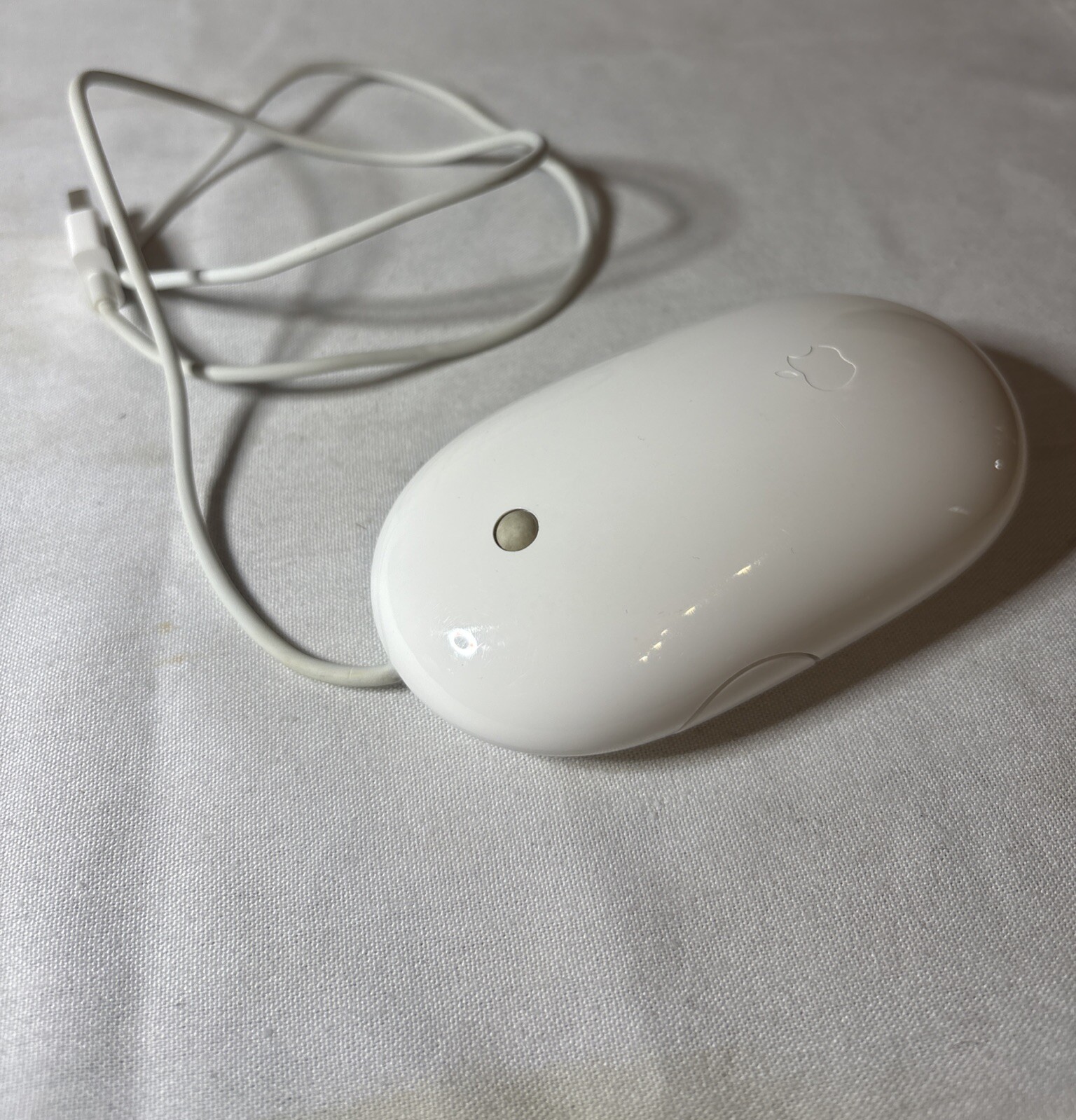 Genuine Apple A1152 USB Wired Mighty Mouse Optical Mouse White Tested