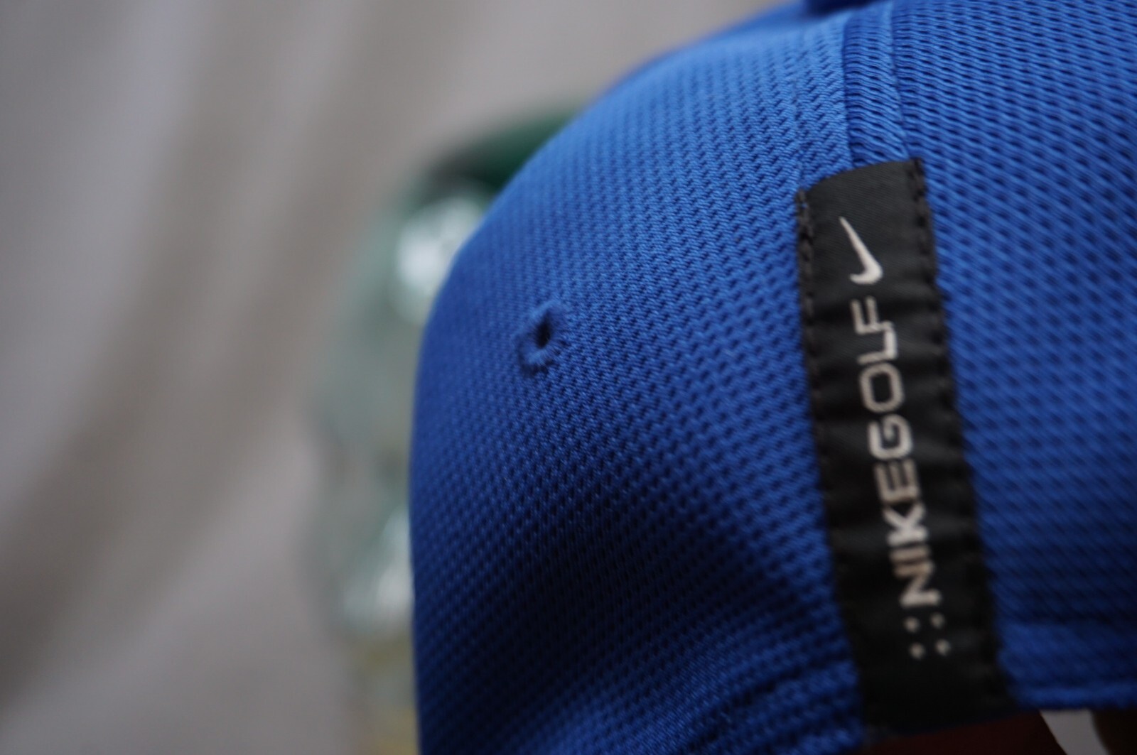 NikeGolf Golf Hat, Cap adjustable Blue Vented embroidered logo blue hook loop