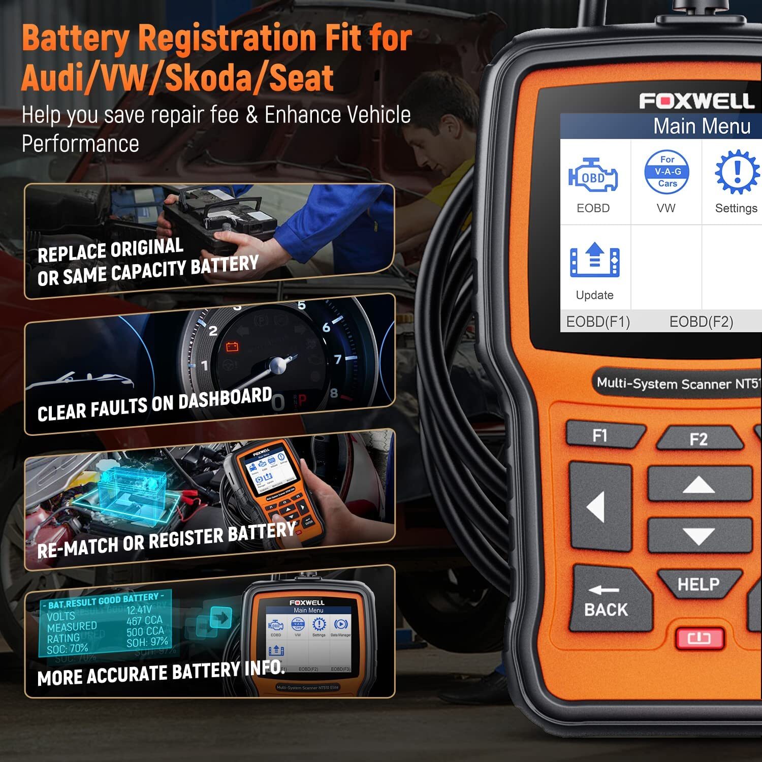 fit for VW/Audi All System Scanner OBD2 Bidirectional Car Diagnostic Scan Tool