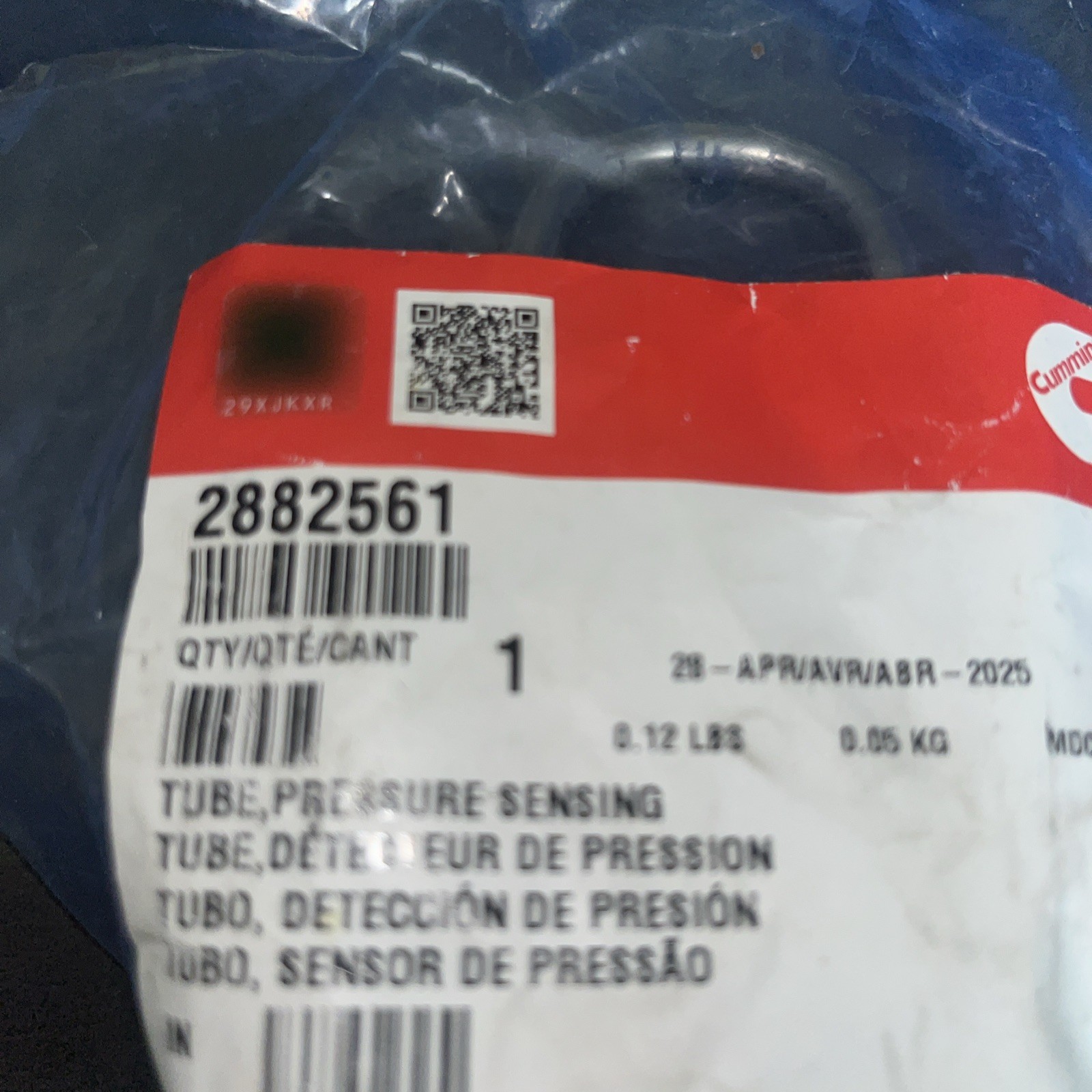 Cummins Pressure Sensing Tube - 2882561