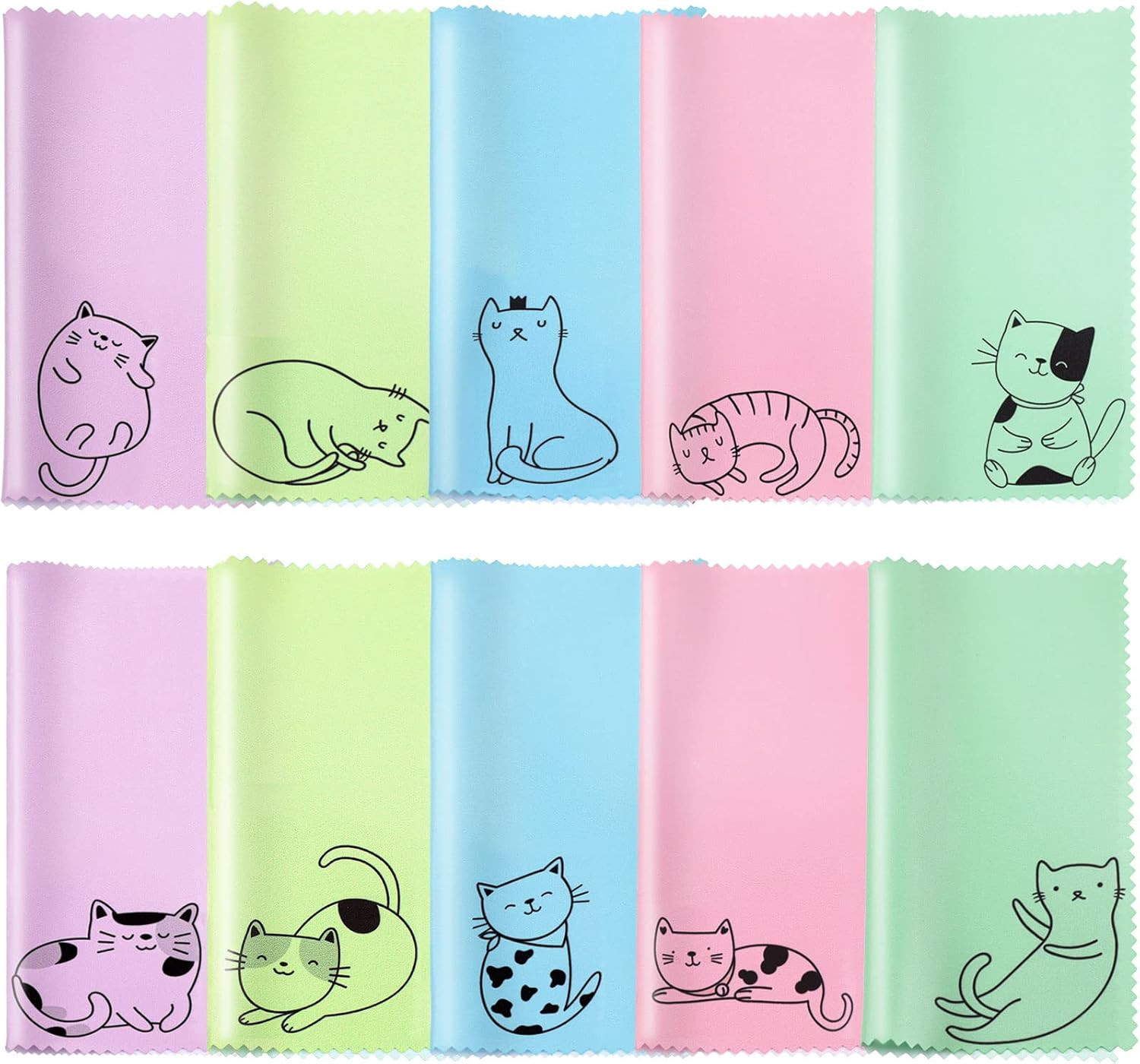 20 Pcs Microfiber Cleaning Cloth Cute Kitty Cat Design Microfiber Cloth Gift Sof