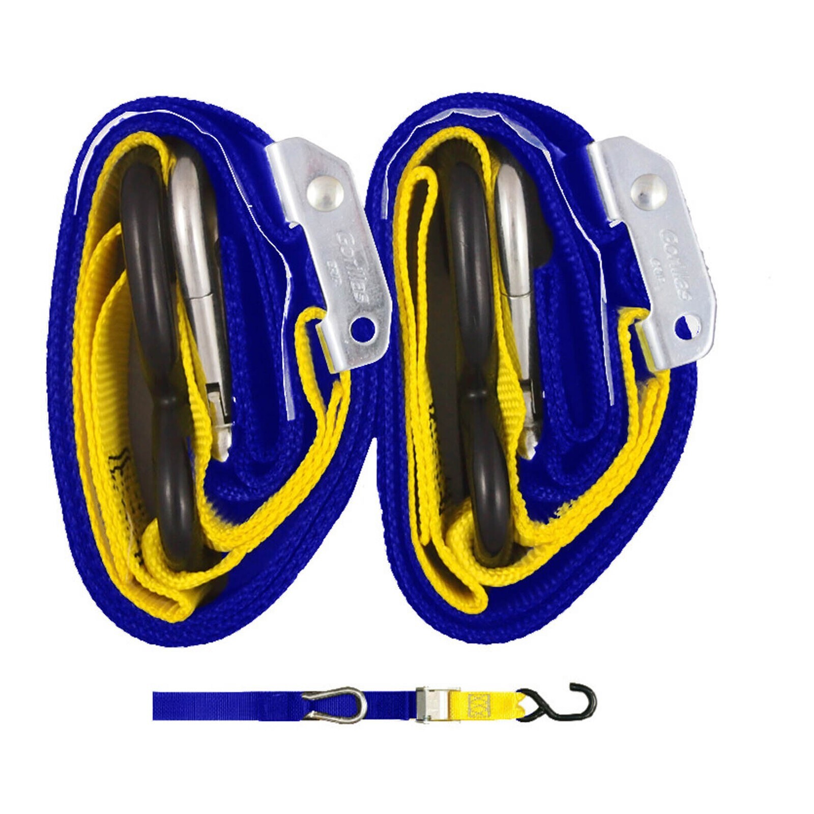 Gorillas Grip Motorcycle Motorbike Tie Down Straps Blue/Yellow 38mm TD4UY