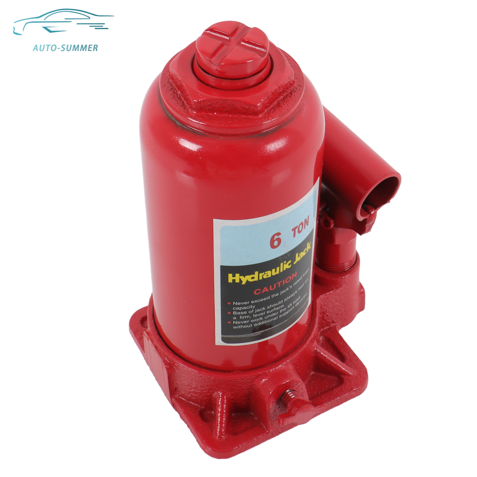 Red 6Ton Welded Portable Bottle Jack Heavy Duty Car Lift Repair Tool