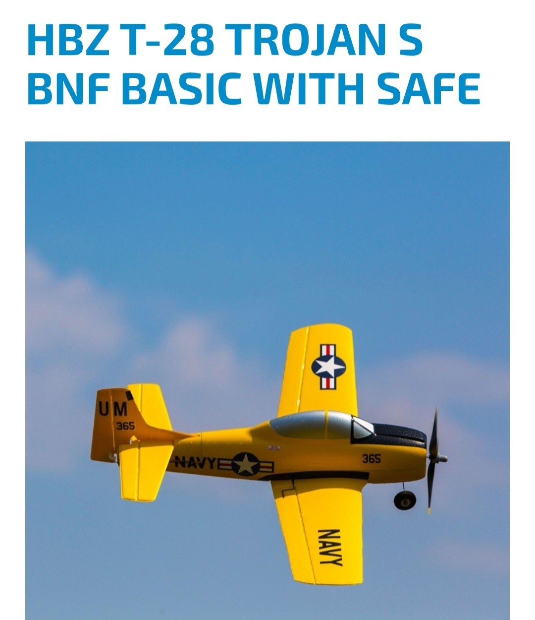 New Hobbyzone T-28 Trojan S BNF with SAFE A-HBZ5650 Eflite Parkzone Flyzone