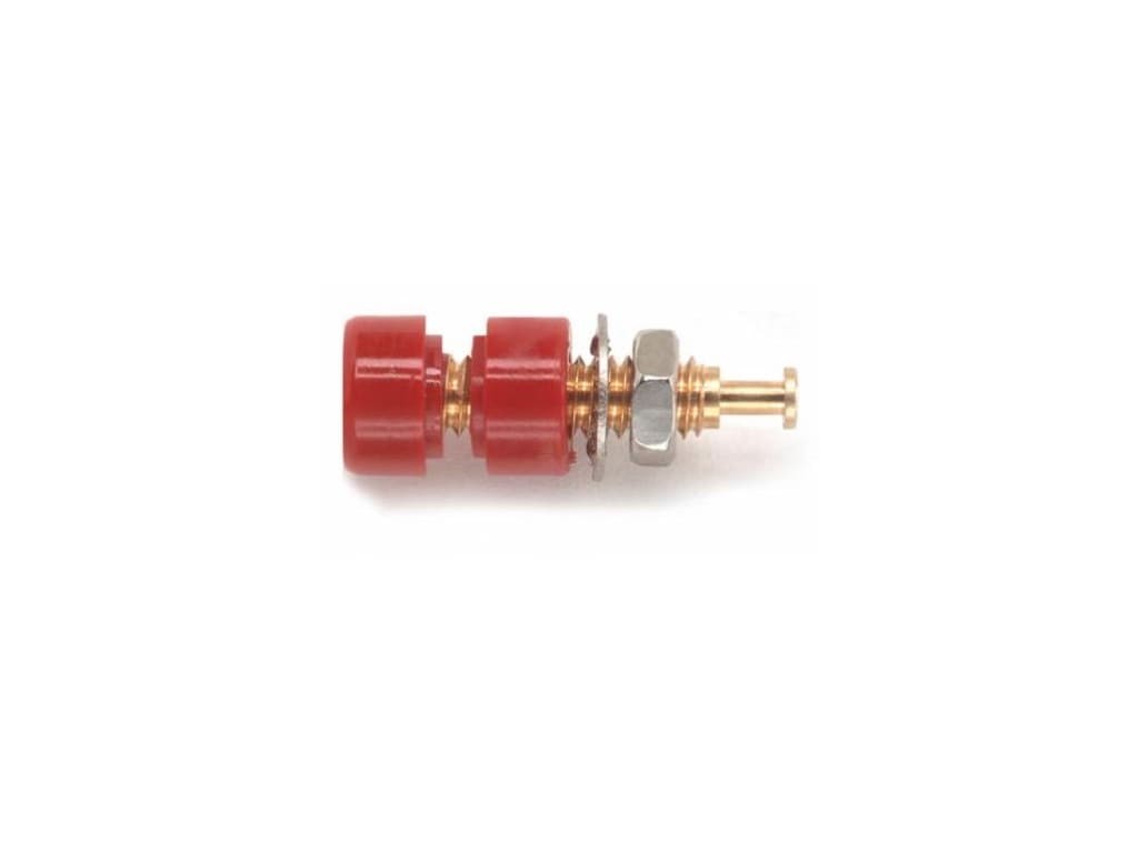 Pomona 3542-2 - Insulated Panel Mount Pin Tip Jack, 10 per package, Red