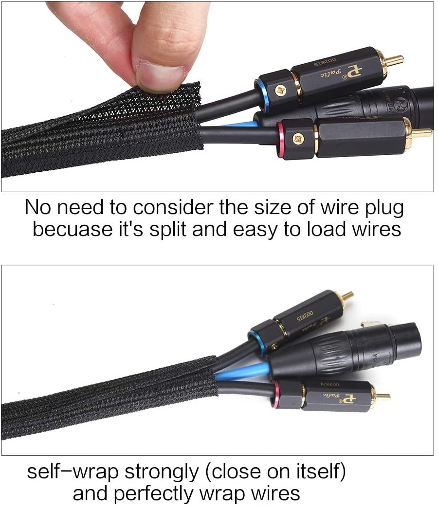 25Ft - 3/4 Inch Cord Protector Wire Loom Tubing Cable Sleeve Split Sleeving for