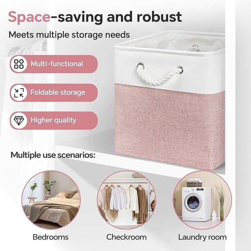 Foldable Storage Cube Bins W/ Strong Handles Multi-Purpose Organizer 6 Pack New