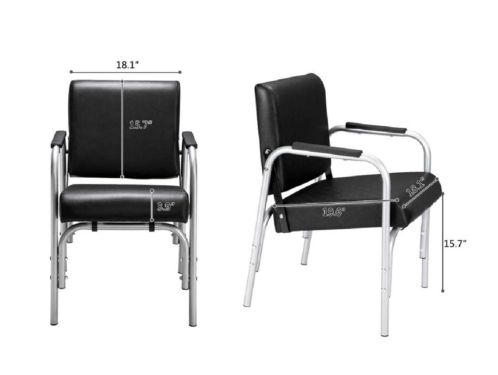 OmySalon Adjustable Shampoo Chair - Black legs/armrests