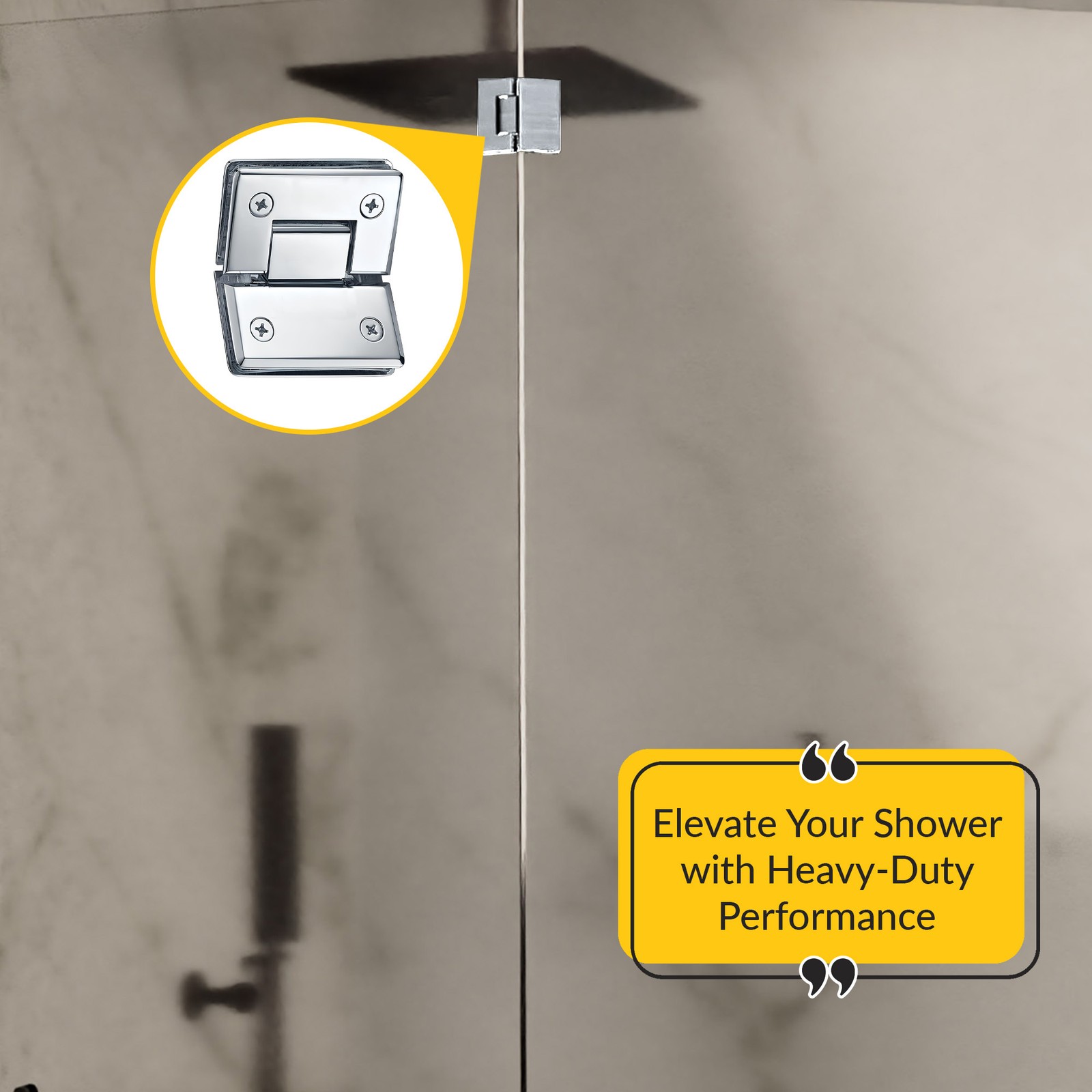 Brixwell Standard Duty Shower Hinge Bevel Edge,135-Degree,Bright Chrome Finish