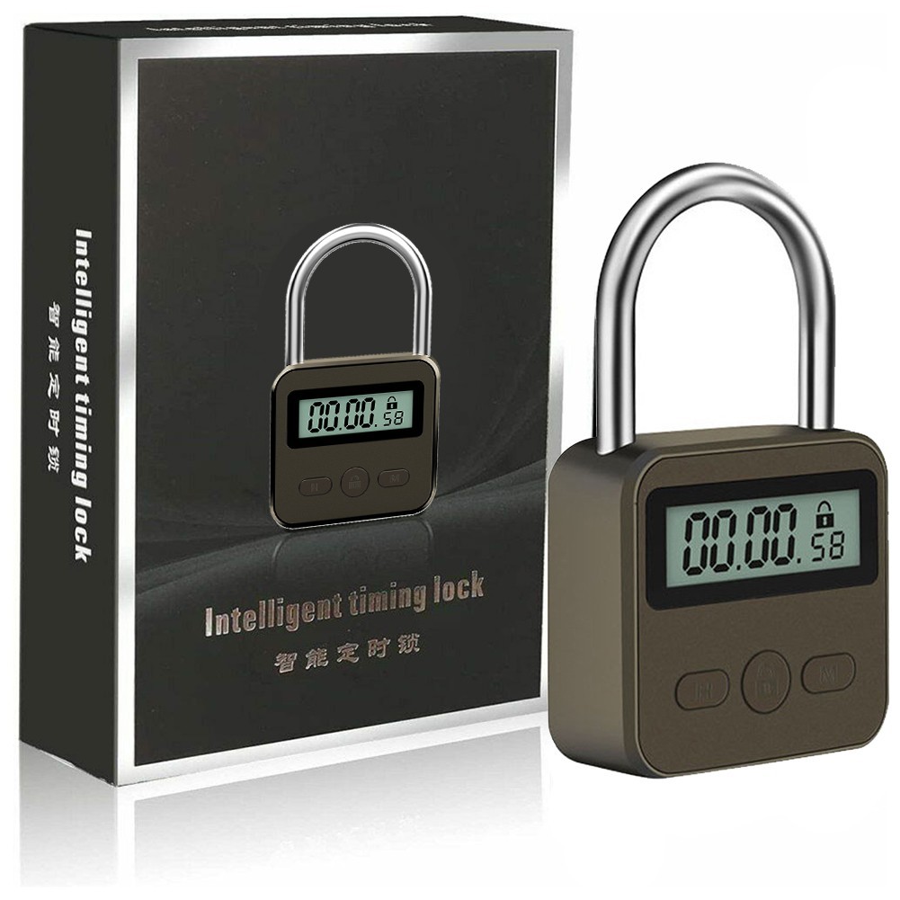 Multifunction Timer Padlock LCD Display Time Lock For Travel Waterproof